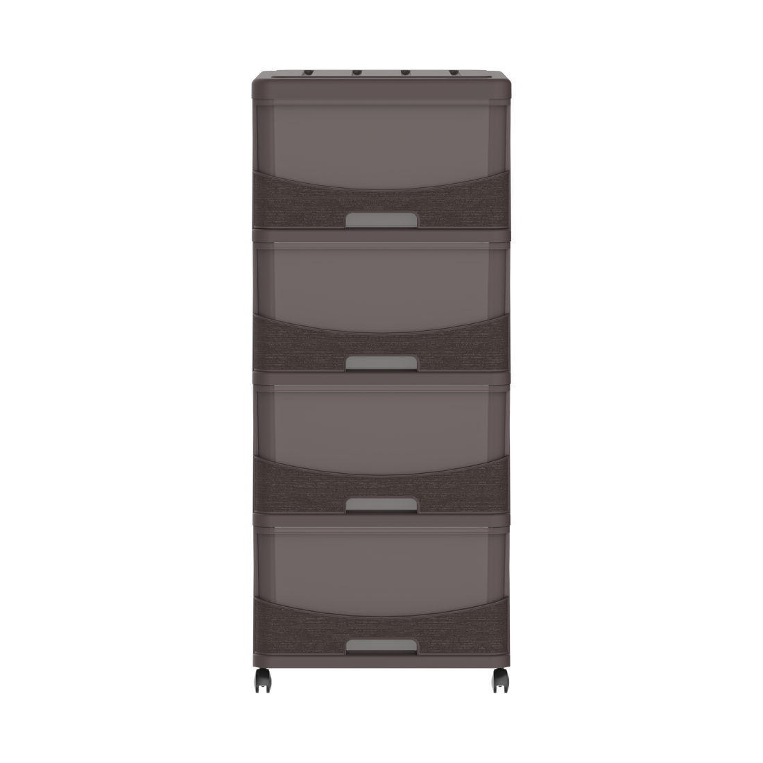 Cedargrain 4 Tiers Storage Cabinet with Drawers & Wheels