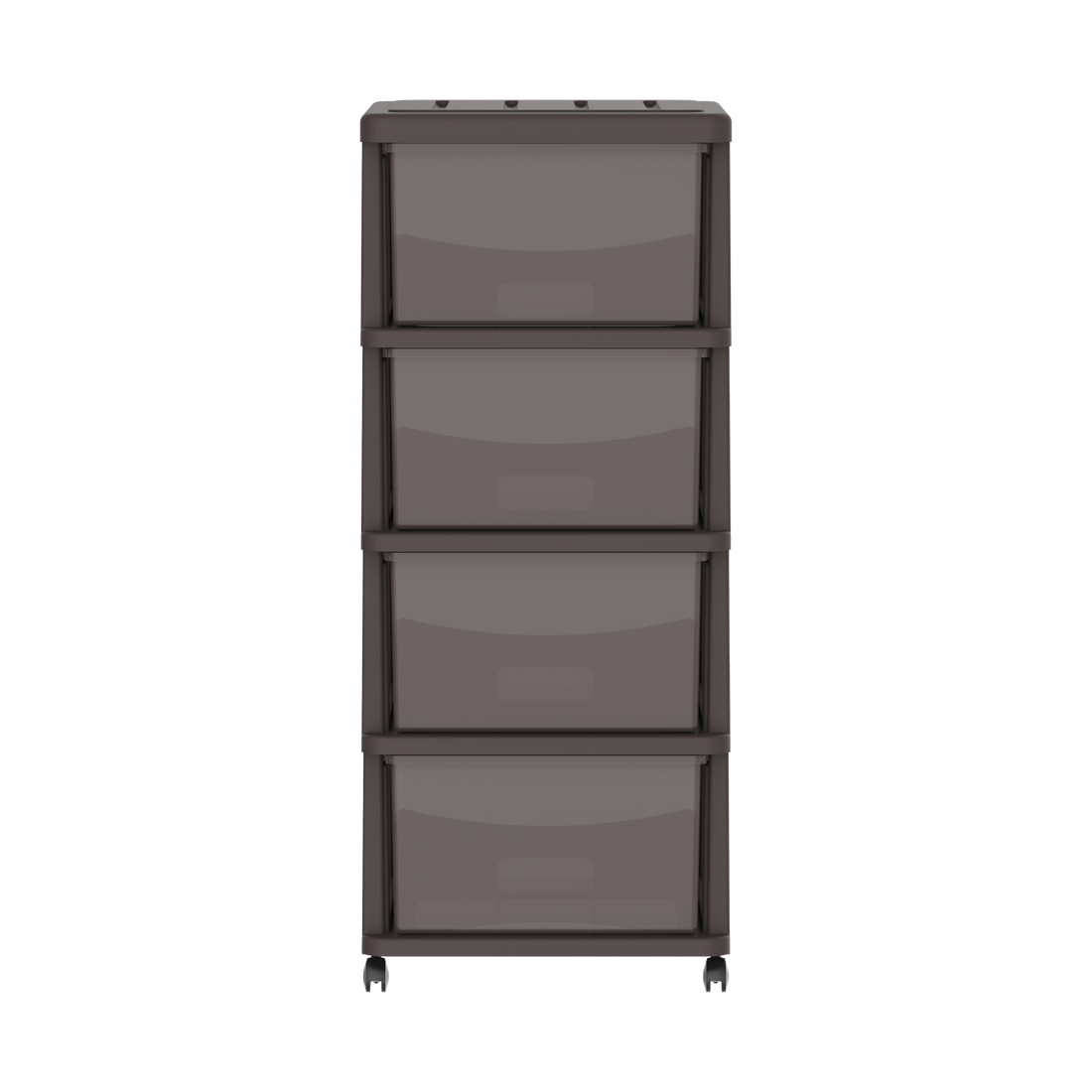 Cedargrain 4 Tiers Storage Cabinet with Drawers & Wheels