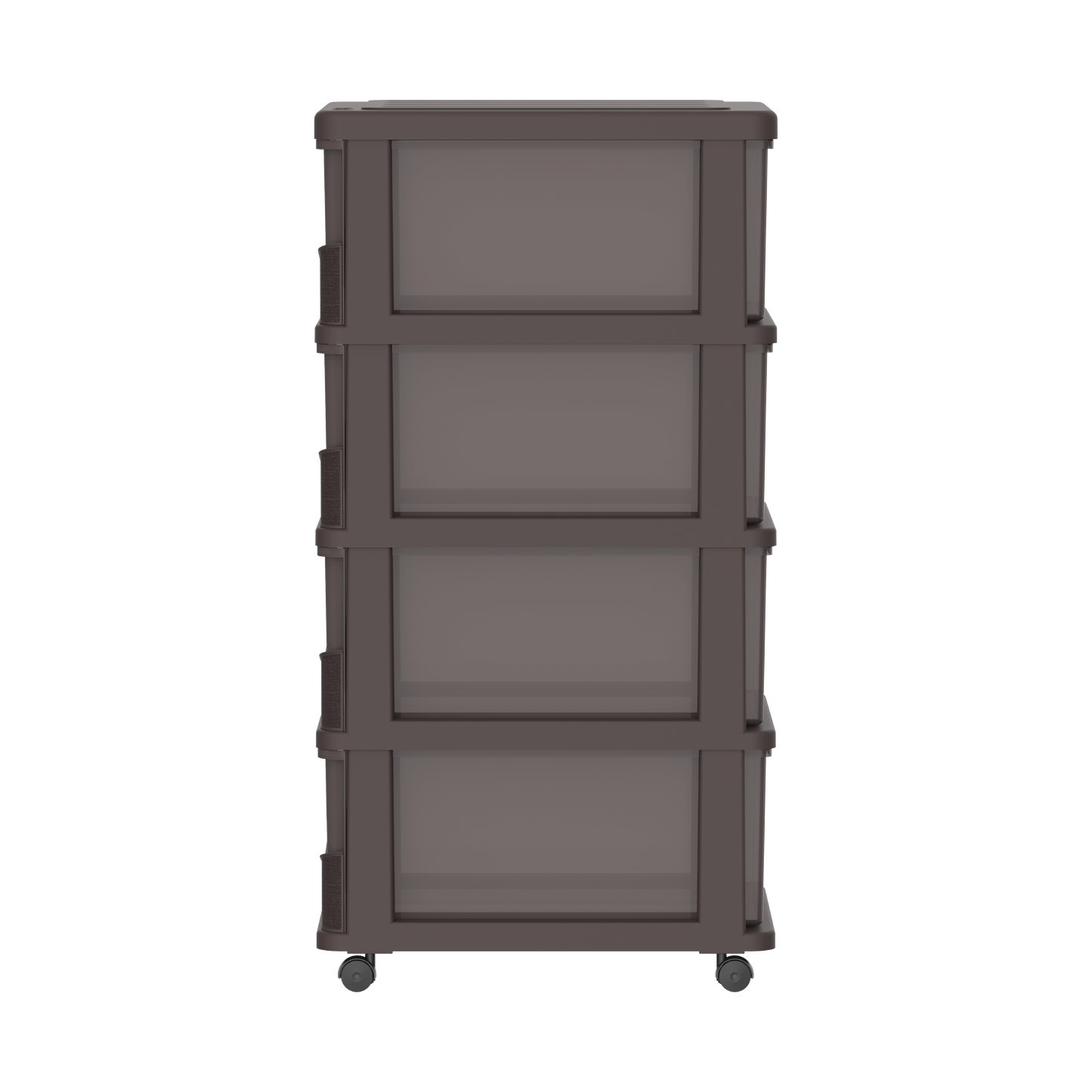 Cedargrain 4 Tiers Storage Cabinet with Drawers & Wheels