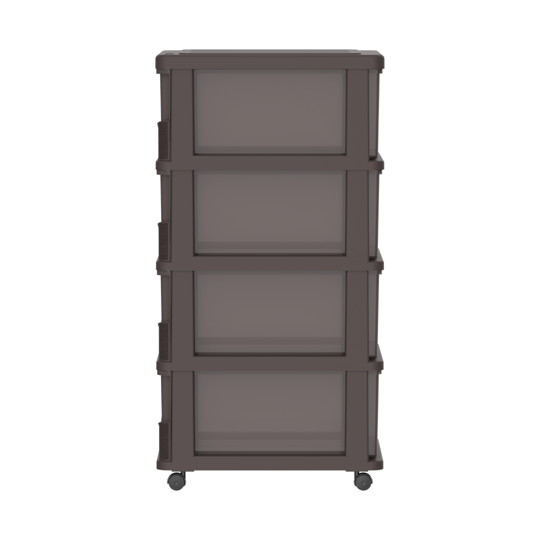 Cedargrain 4 Tiers Storage Cabinet with Drawers & Wheels