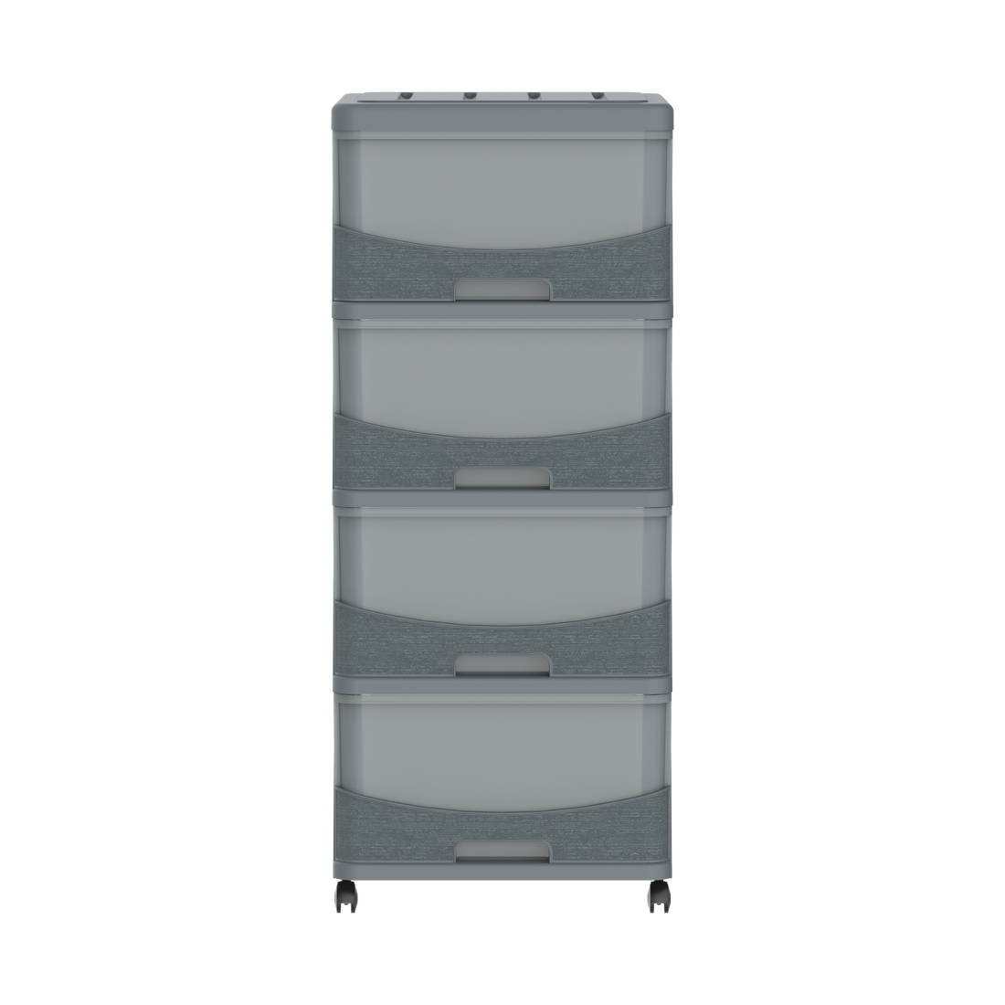 Cedargrain 4 Tiers Storage Cabinet with Drawers & Wheels