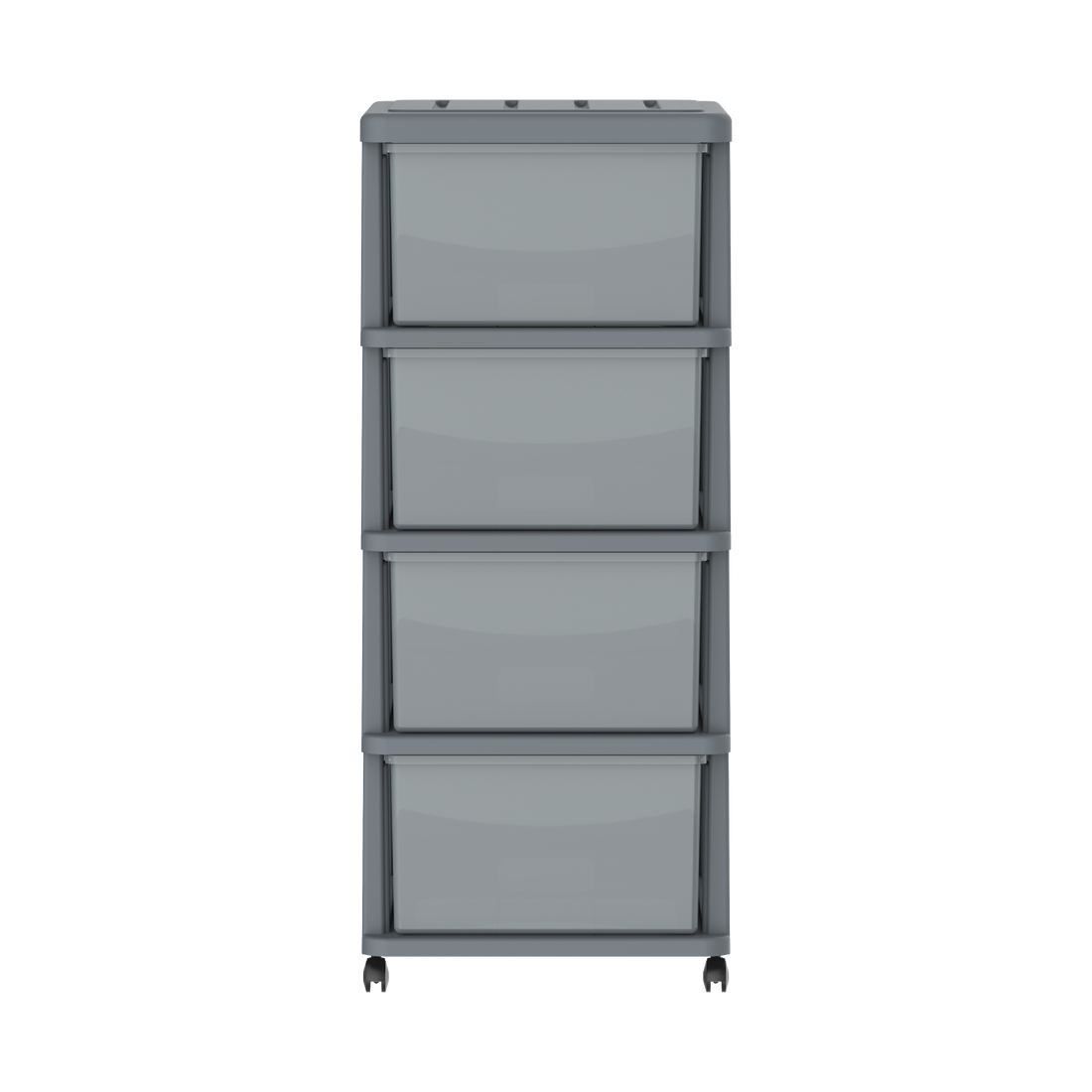 Cedargrain 4 Tiers Storage Cabinet with Drawers & Wheels