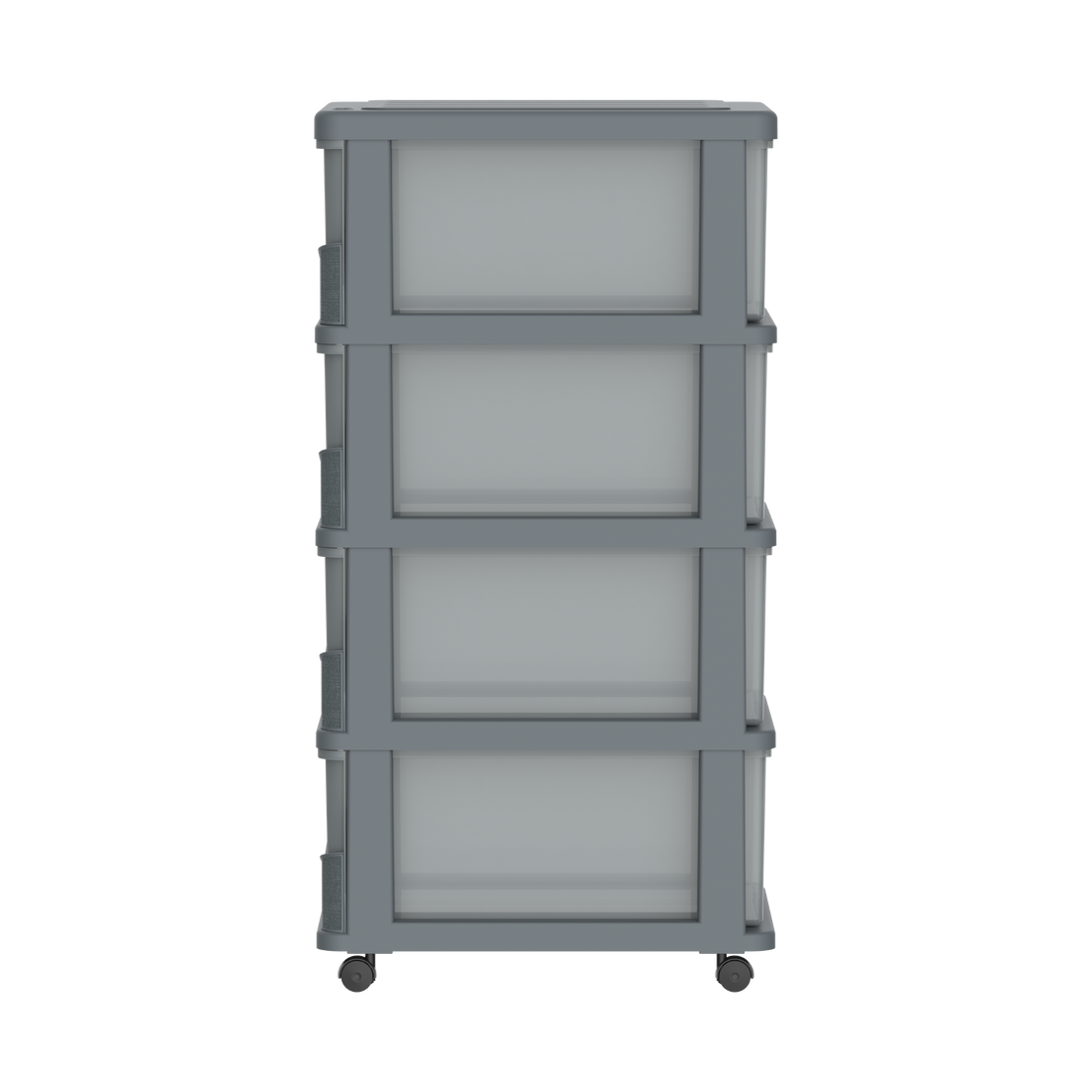 Cedargrain 4 Tiers Storage Cabinet with Drawers & Wheels