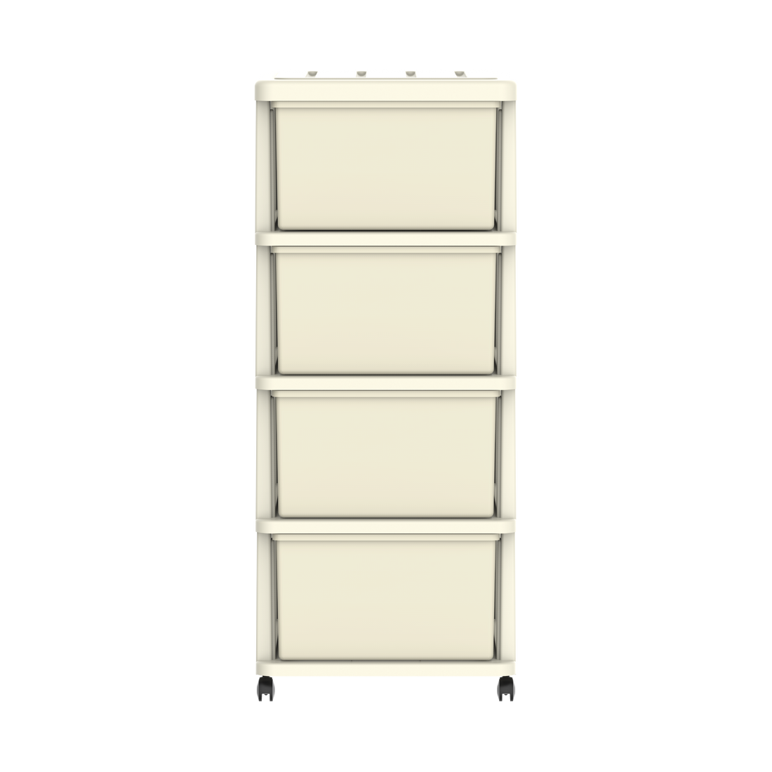 Cedargrain 4 Tiers Storage Cabinet with Drawers & Wheels