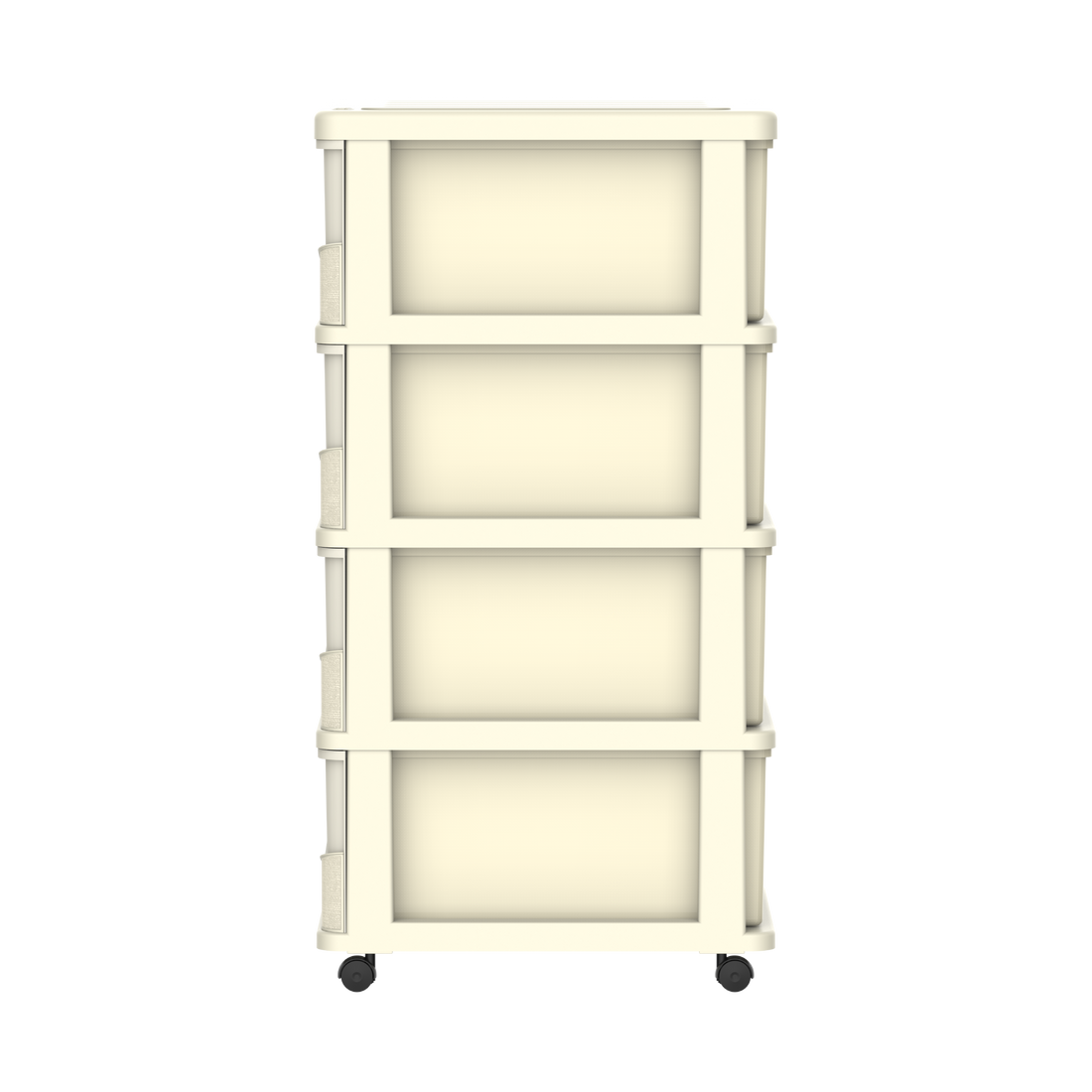 Cedargrain 4 Tiers Storage Cabinet with Drawers & Wheels