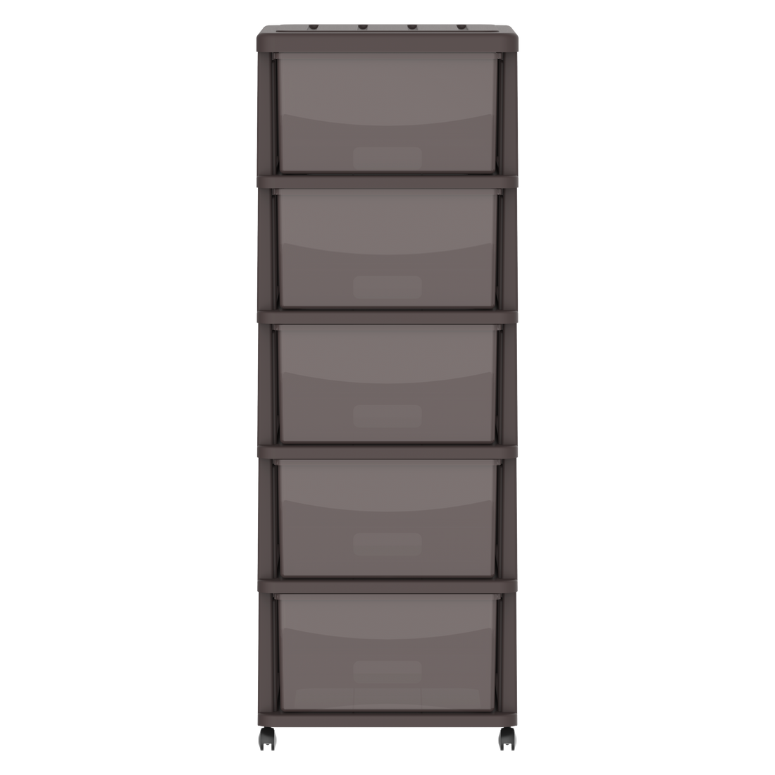 Cedargrain 5 Tiers Storage Cabinet with Drawers & Wheels
