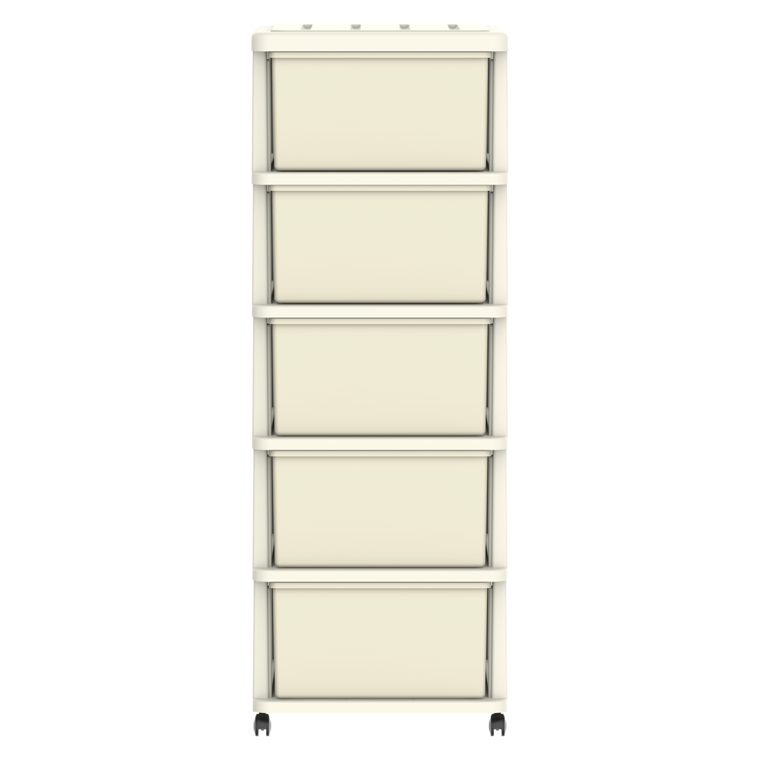 Cedargrain 5 Tiers Storage Cabinet with Drawers & Wheels