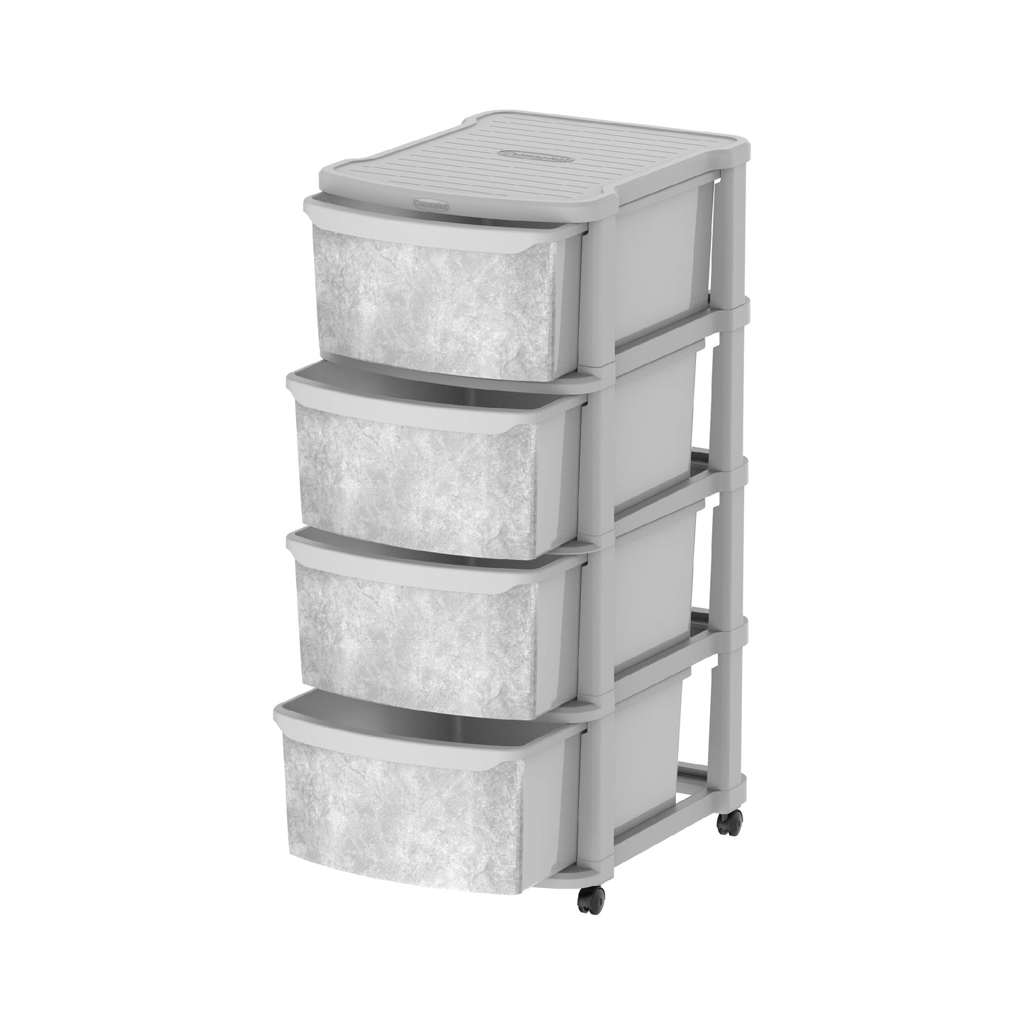 Ceramic 4 Tiers Multipurpose Storage Cabinet with Wheels