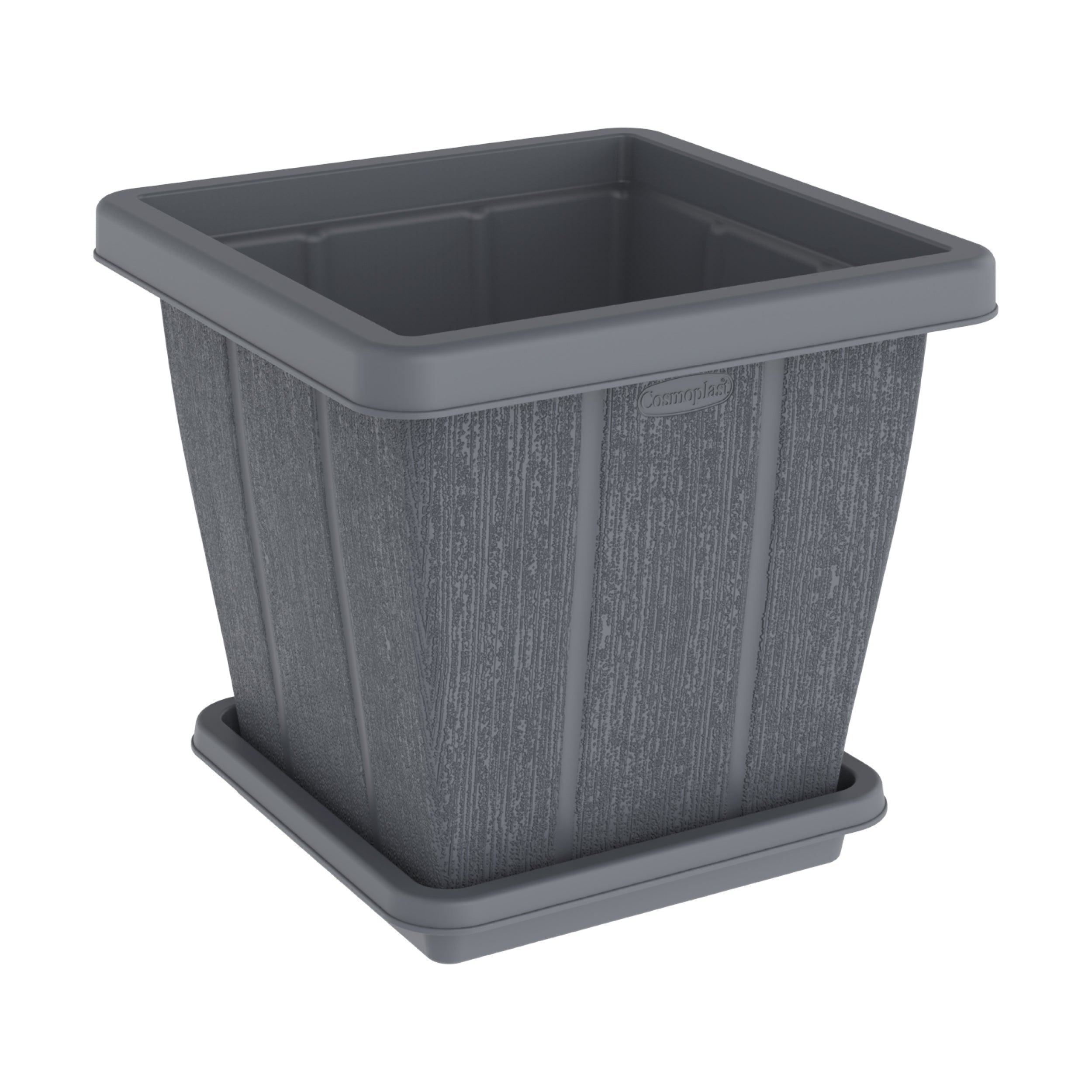 45L Cedargrain Square Planter with Tray