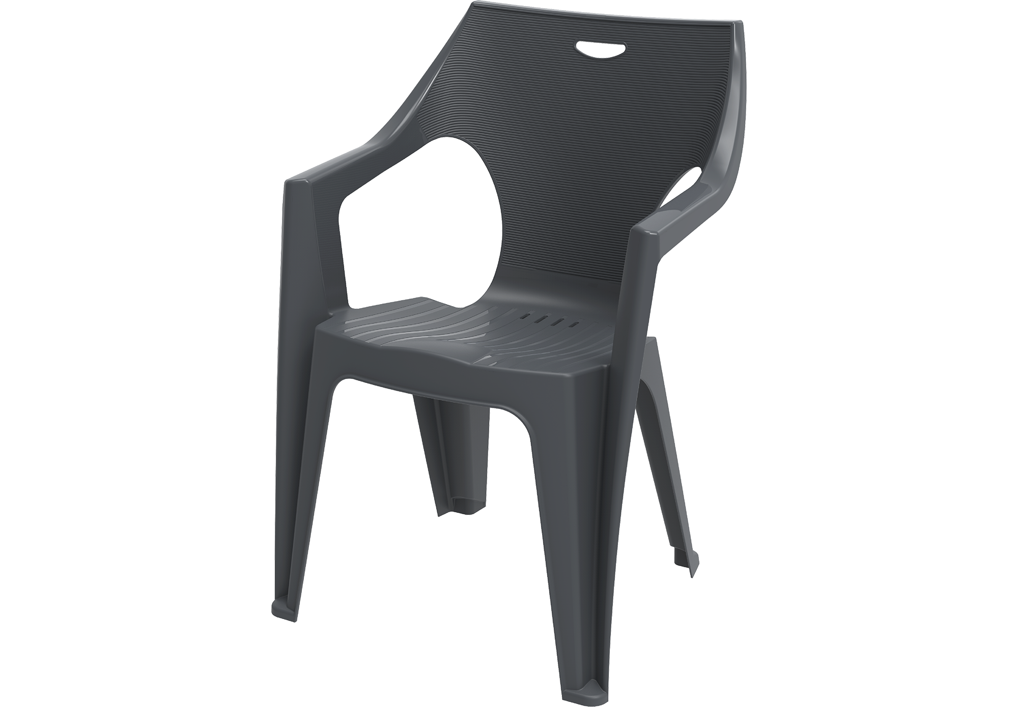 Plastic Garden Chair Duke Dark Grey