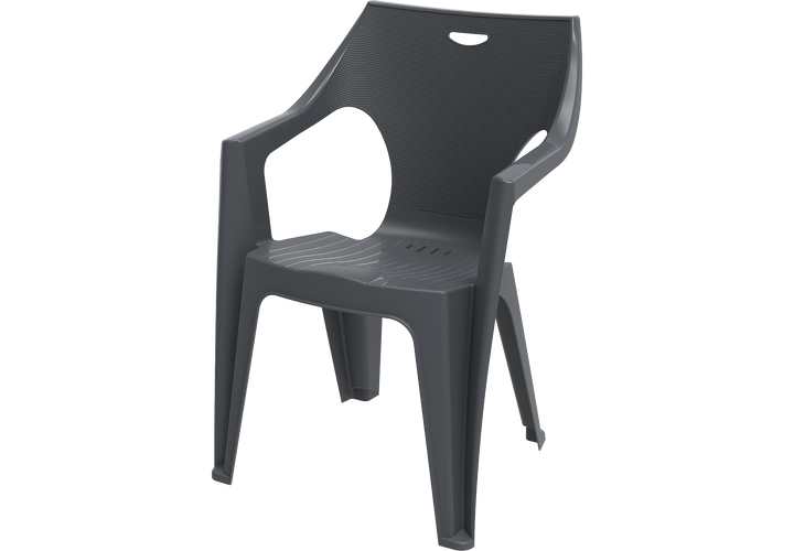 Plastic Garden Chair Duke Dark Grey
