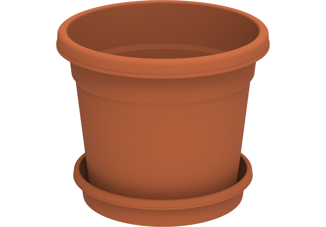8" Round Flowerpot with Tray