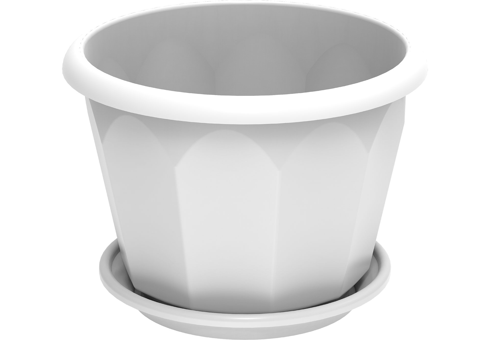 11" Plastic Hexagonal Flowerpots with Tray- Cosmoplast  KSA