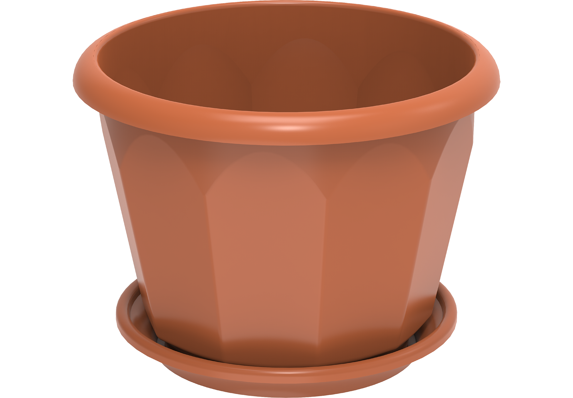 11" Plastic Hexagonal Flowerpots with Tray- Cosmoplast  KSA