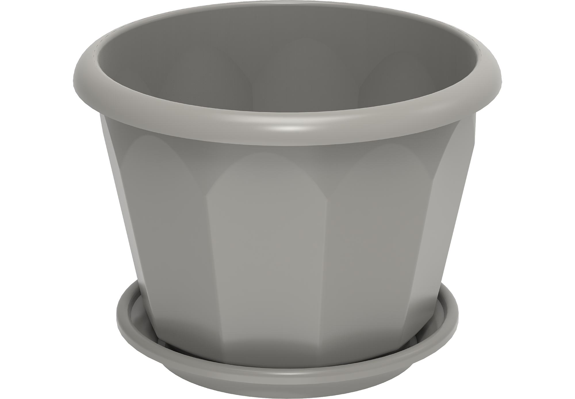 11" Plastic Hexagonal Flowerpots with Tray- Cosmoplast  KSA