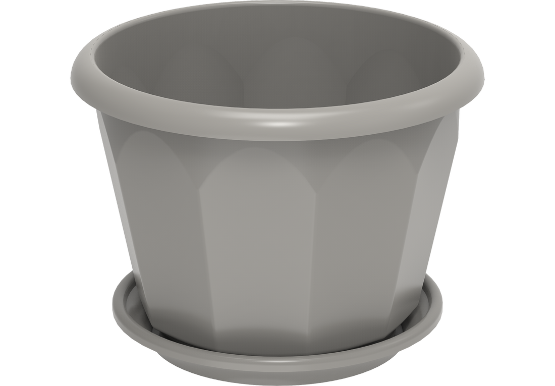 11" Plastic Hexagonal Flowerpots with Tray- Cosmoplast  KSA