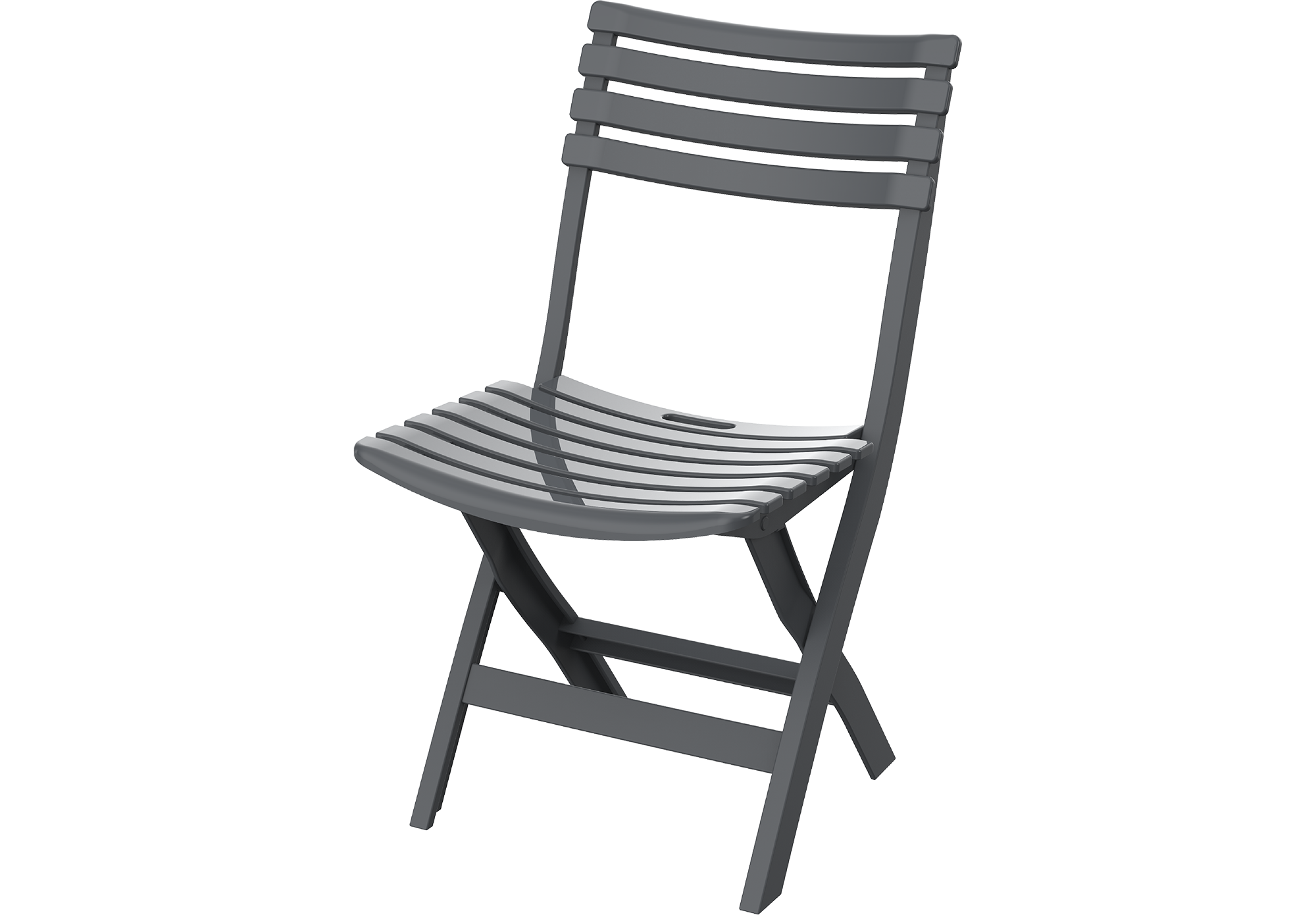 Plastic Garden Folding Chair Dark Grey