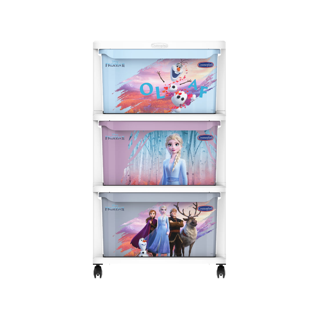 Cosmoplast Disney Frozen Multipurpose Storage Cabinet 3 with Wheels