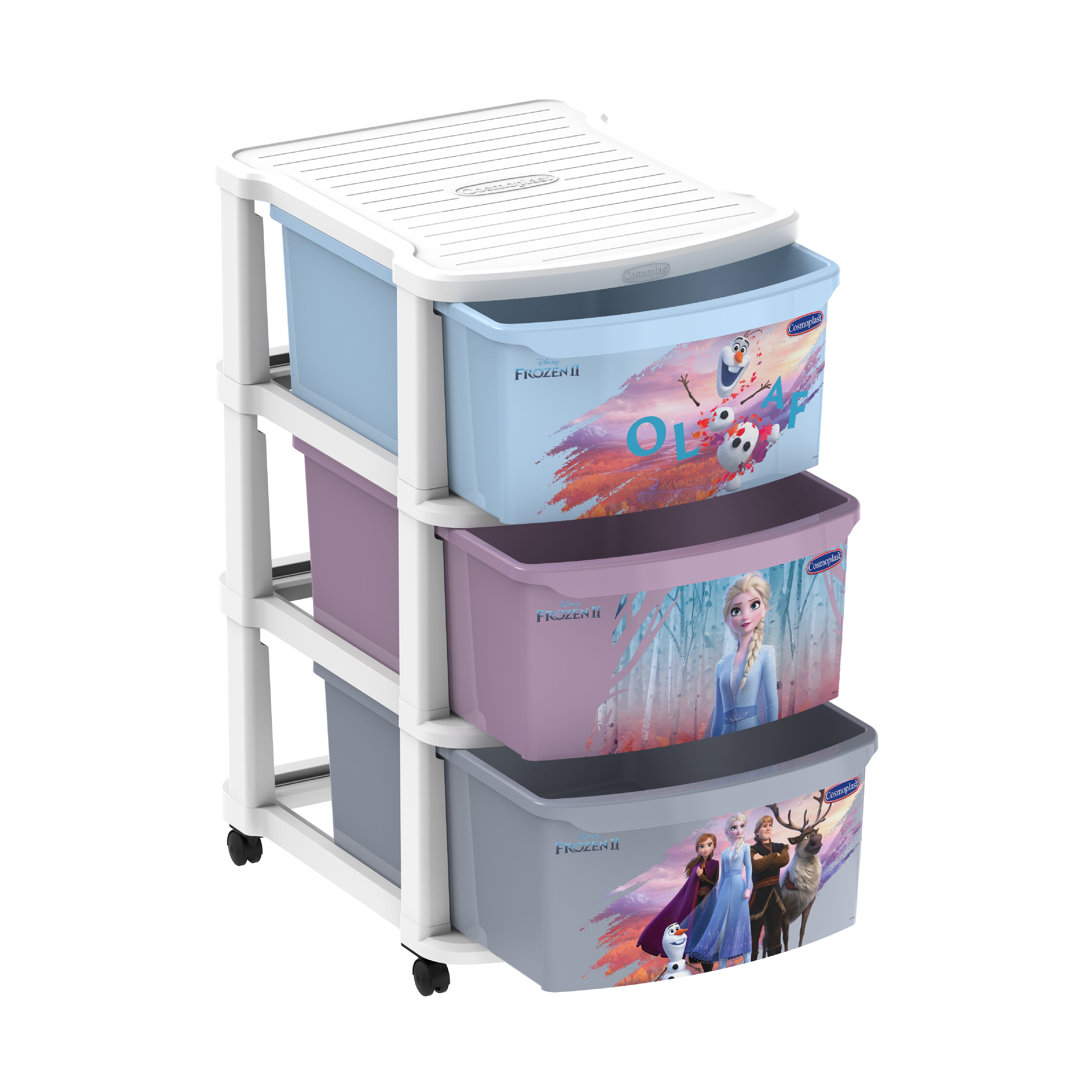 Cosmoplast Disney Frozen Multipurpose Storage Cabinet 3 with Wheels