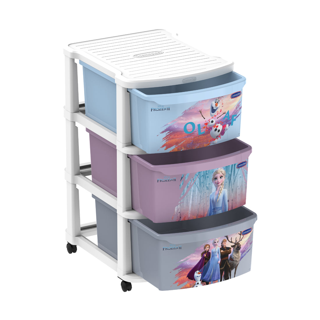 Cosmoplast Disney Frozen Multipurpose Storage Cabinet 3 with Wheels