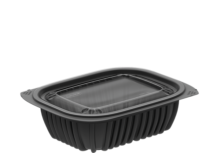 16 oz Carton of 250 Black General Purpose Containers with Lids