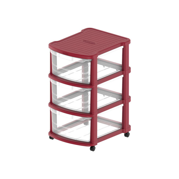 3 Tiers Multipurpose Storage Cabinet with Wheels