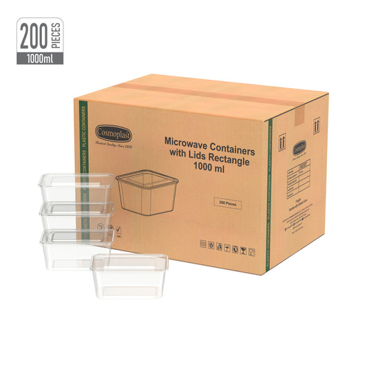 Microwave Rectangle Containers 1000 ml