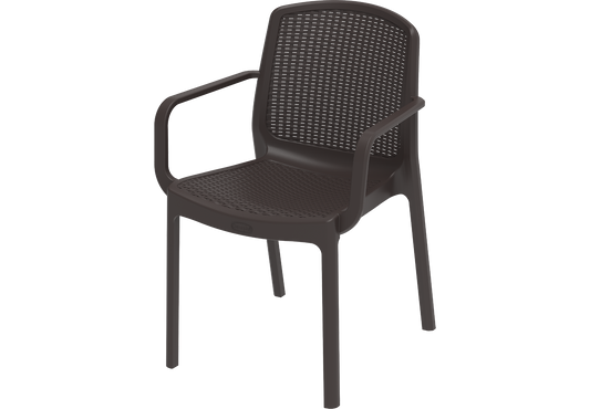 Cedarattan Plastic Garden Rattan Chair Dark Brown