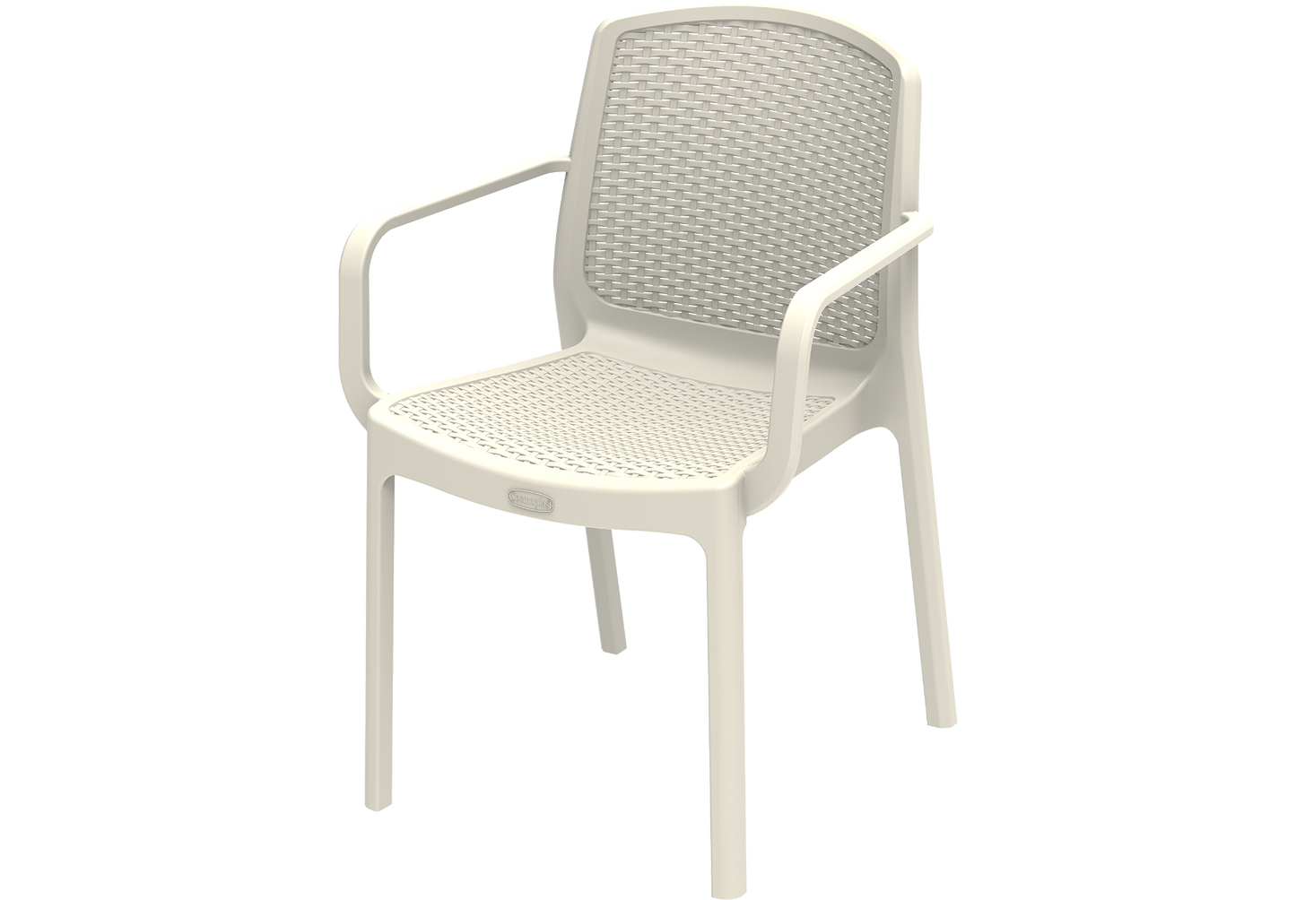Cedarattan Plastic Garden Rattan Chair Warm Grey