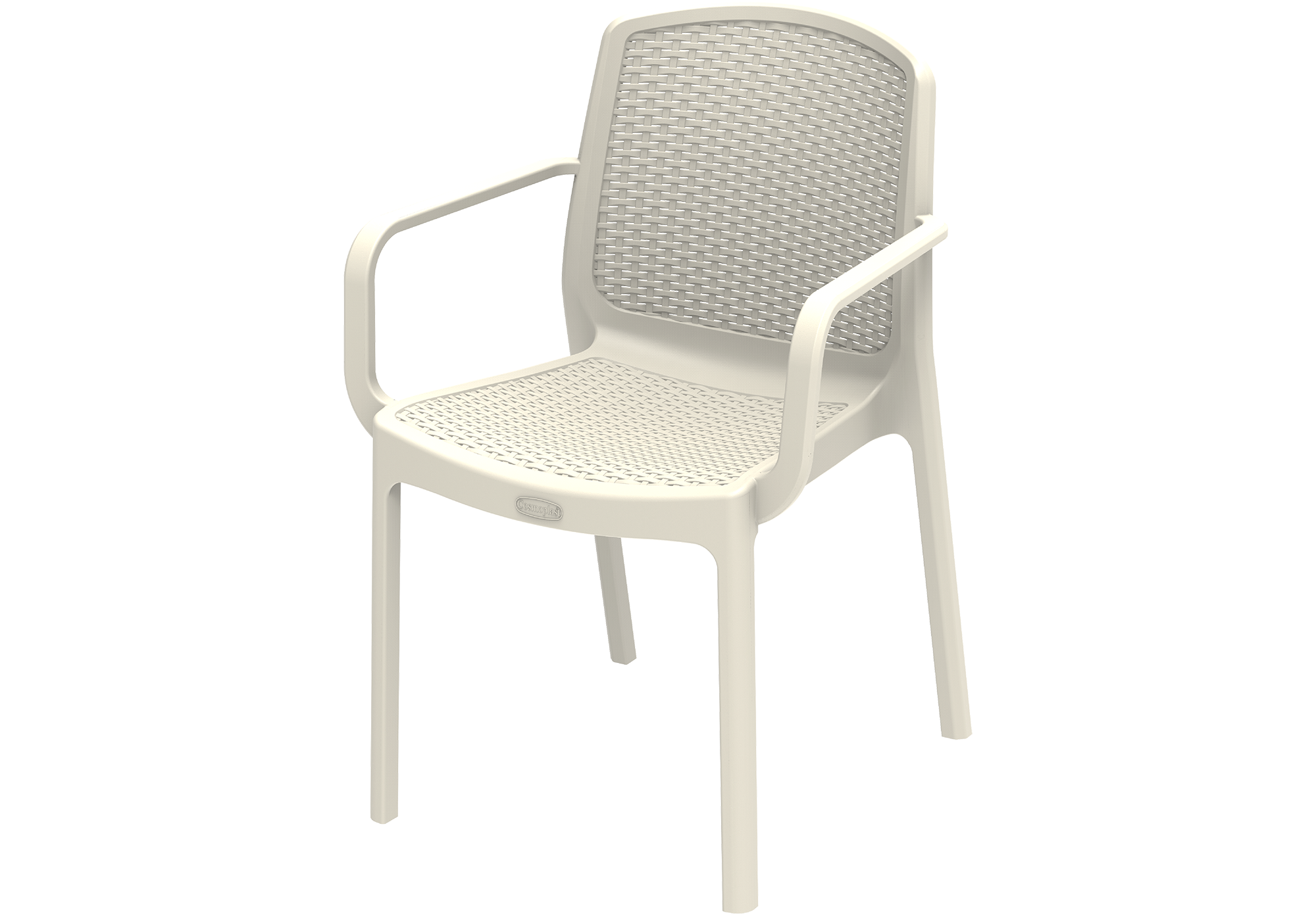 Cedarattan Plastic Garden Rattan Chair Warm Grey