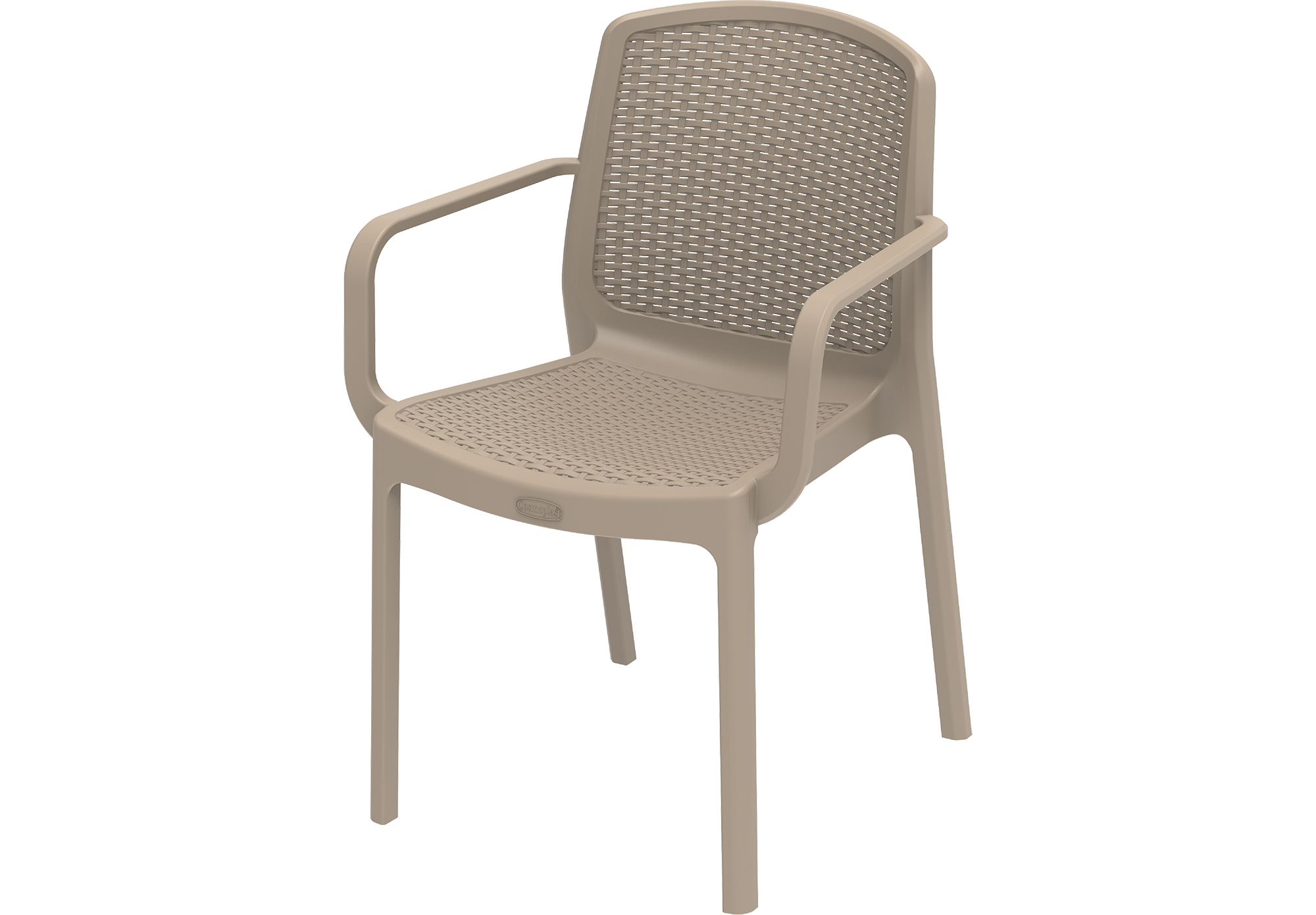 Cedarattan Plastic Garden Rattan Chair Warm Taupe 