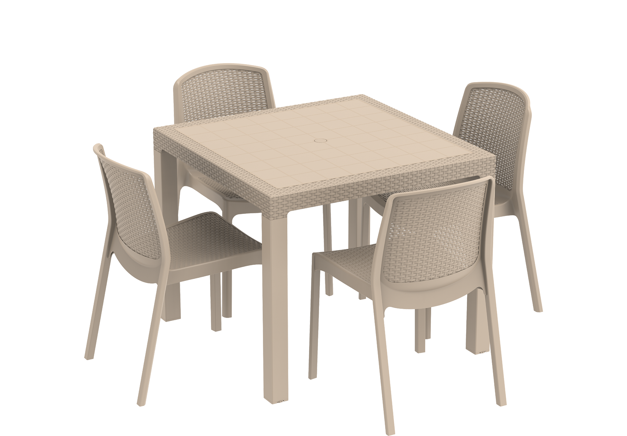 Cedarattan 4-seater Outdoor Dining Set of Table & Chairs