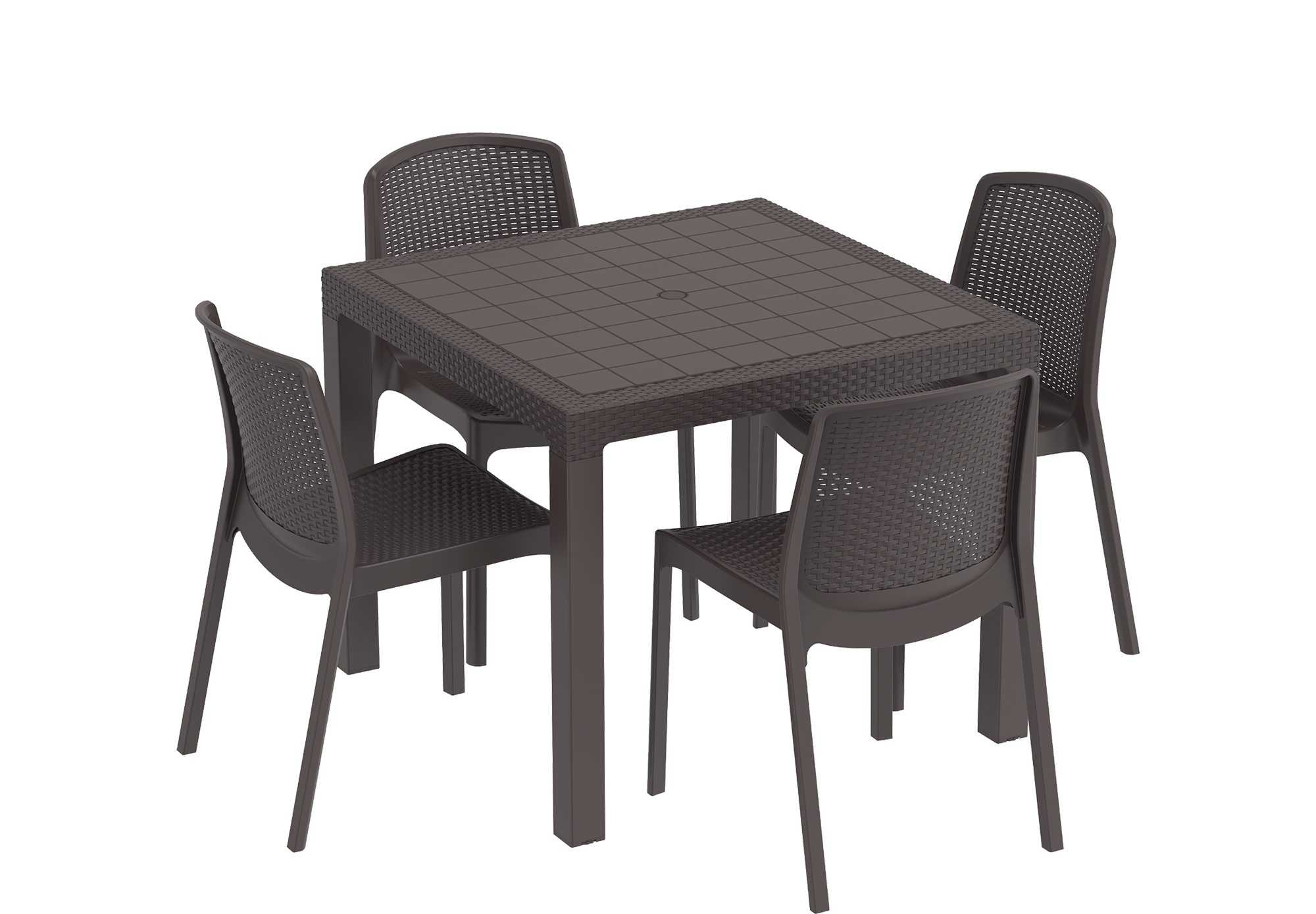 Cedarattan 4-seater Outdoor Dining Set of Table & Chairs