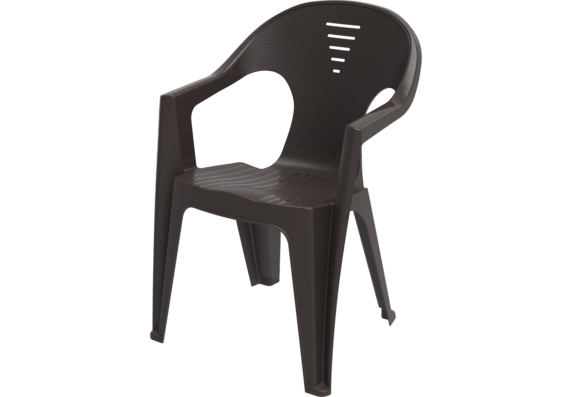 Plastic Garden Chair Regina Dark Brown