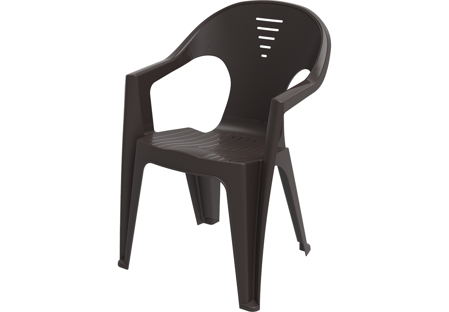 Plastic Garden Chair Regina Dark Brown