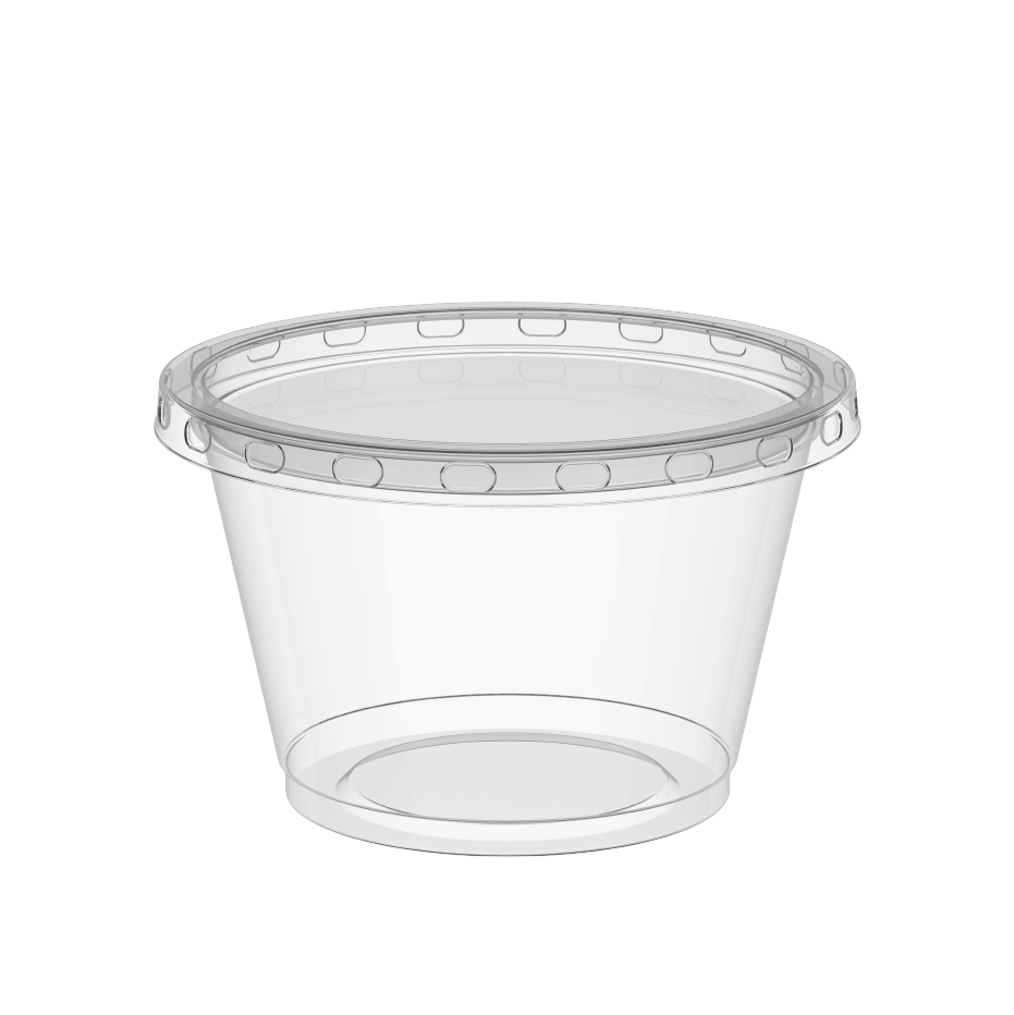 4 oz Carton of 2000 Clear Sauce Cups with Clear Lids