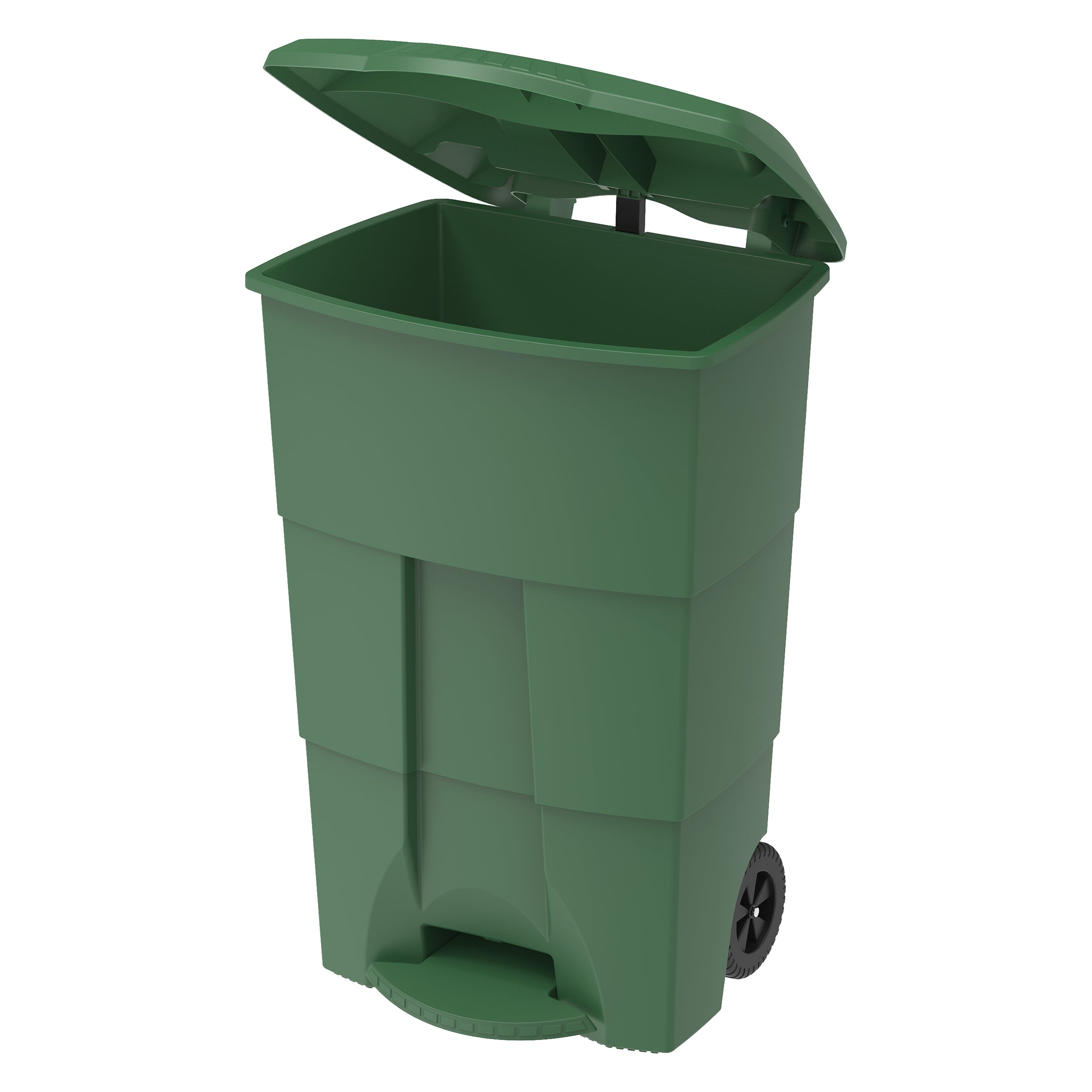  100L Step on Waste Bin with Pedal & Wheels- Cosmoplast KSA