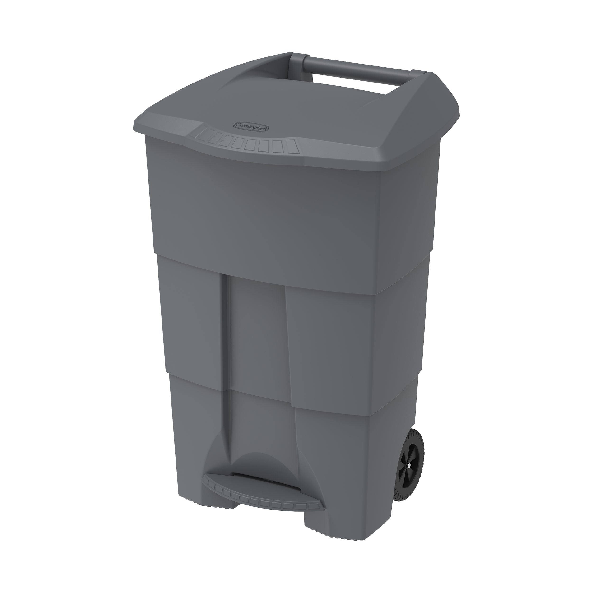  100L Step on Waste Bin with Pedal & Wheels- Cosmoplast KSA