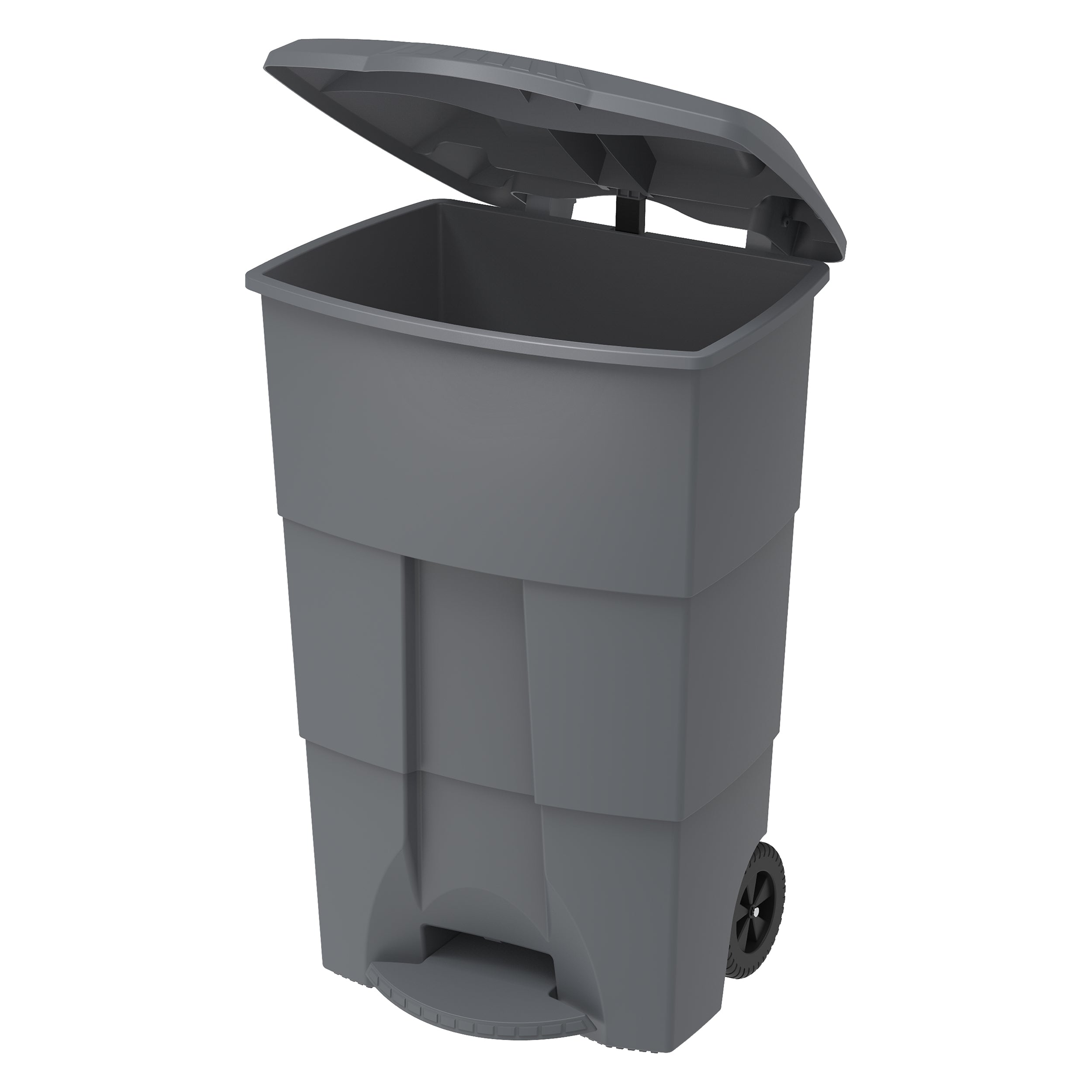  100L Step on Waste Bin with Pedal & Wheels- Cosmoplast KSA