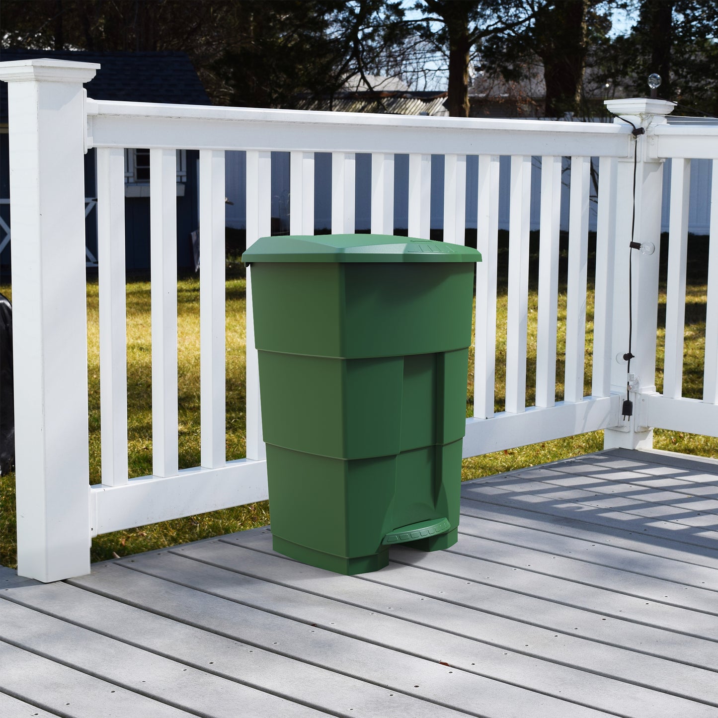 45L Step-on Waste Bin with Pedal Hunter Green 2
