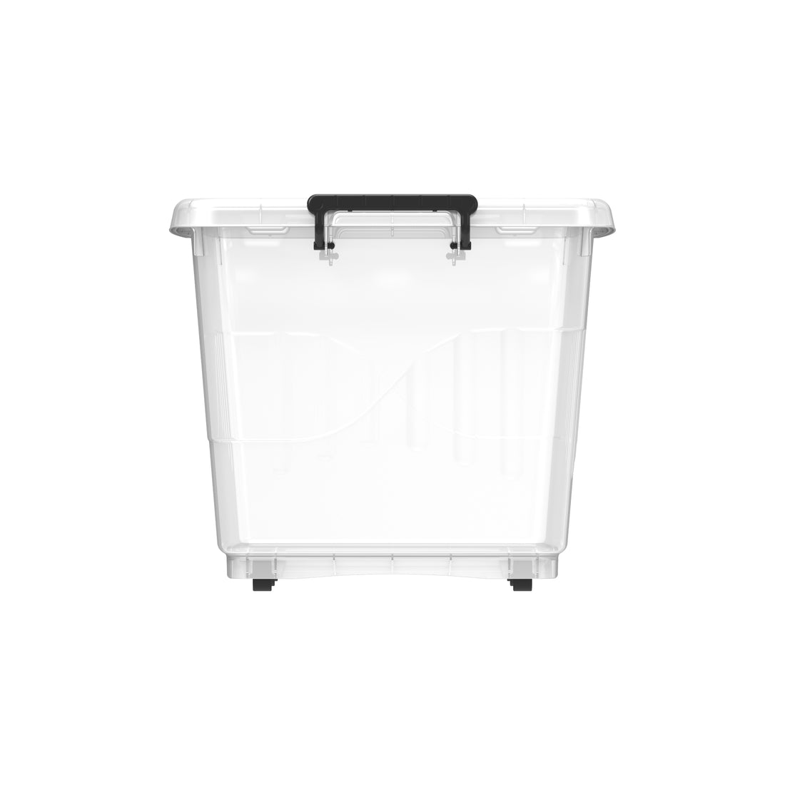 82L Clear Plastic Storage Box with Wheels & Lockable Lid