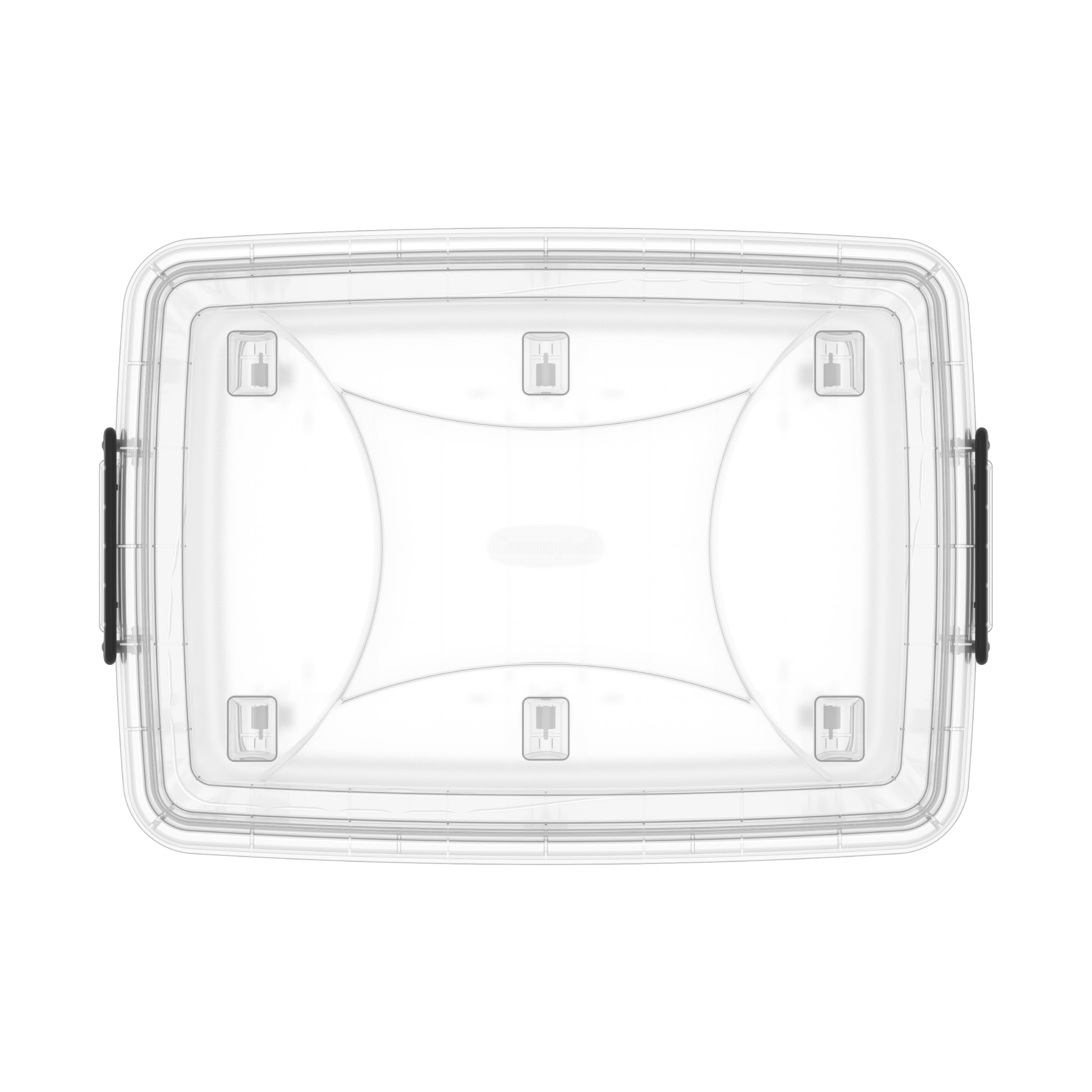 132L Clear Plastic Storage Box with Wheels & Lockable Lid صندوق تخزين مع عجلات 132 لتر