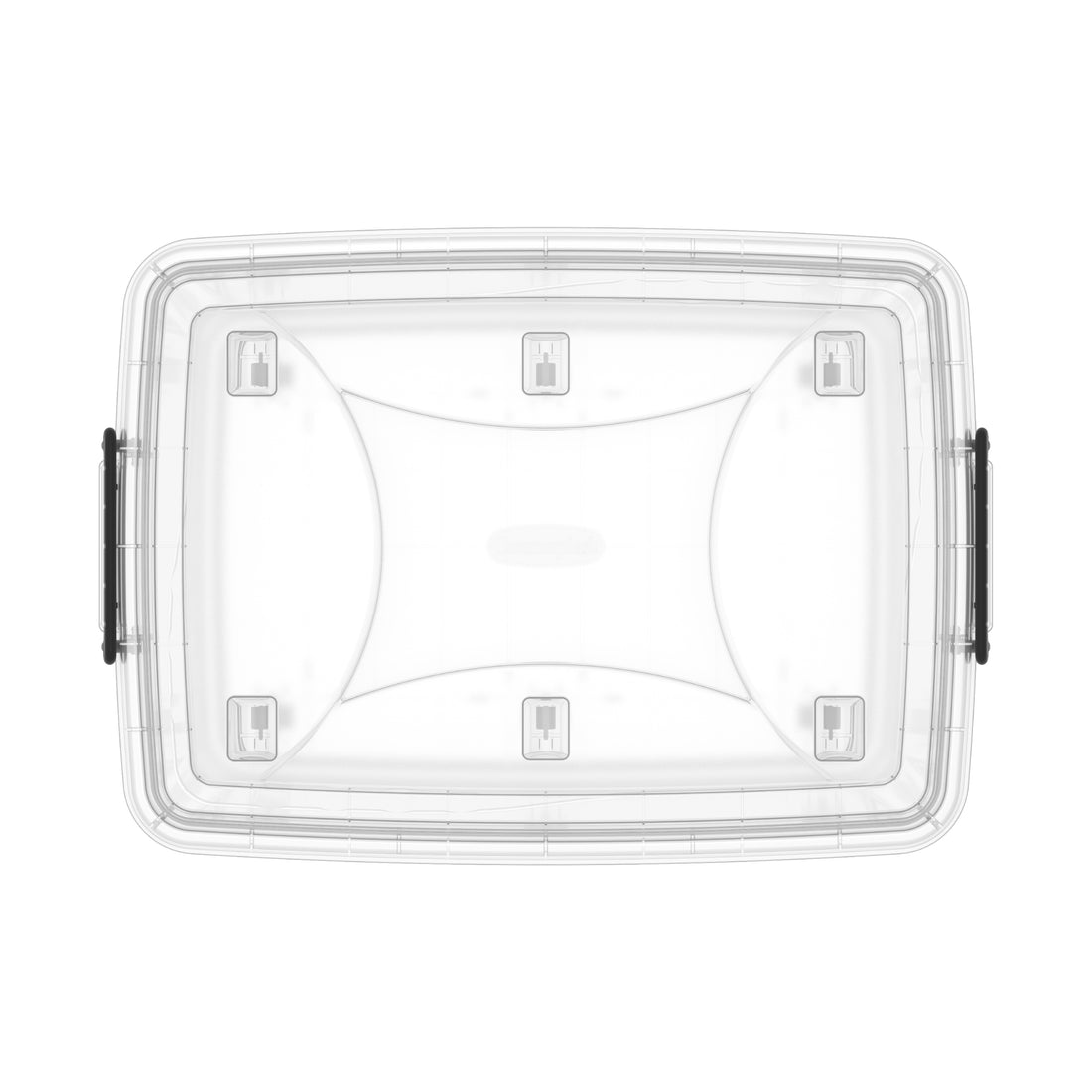 132L Clear Plastic Storage Box with Wheels & Lockable Lid صندوق تخزين مع عجلات 132 لتر