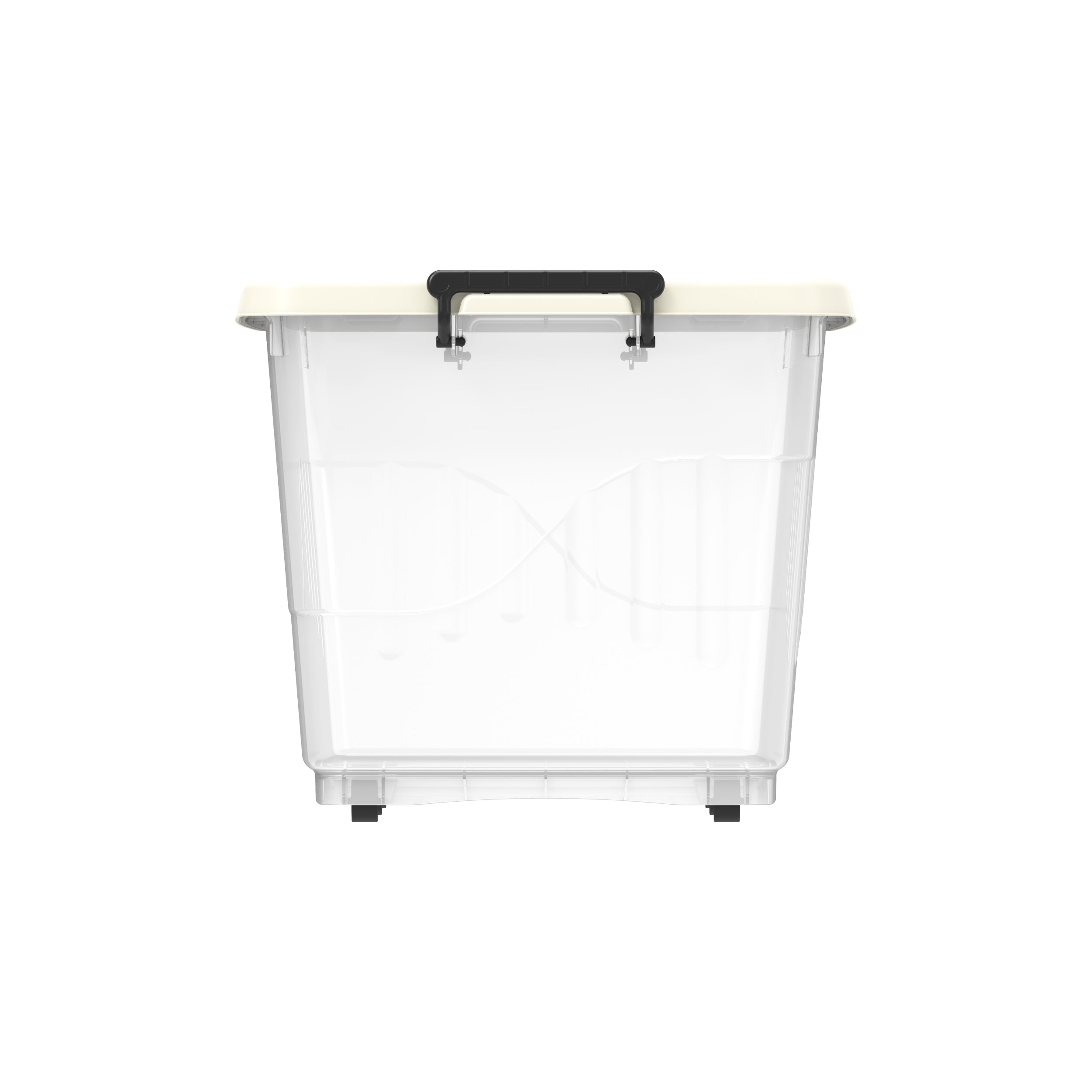 82L Clear Plastic Storage Box with Wheels & Lockable Lid