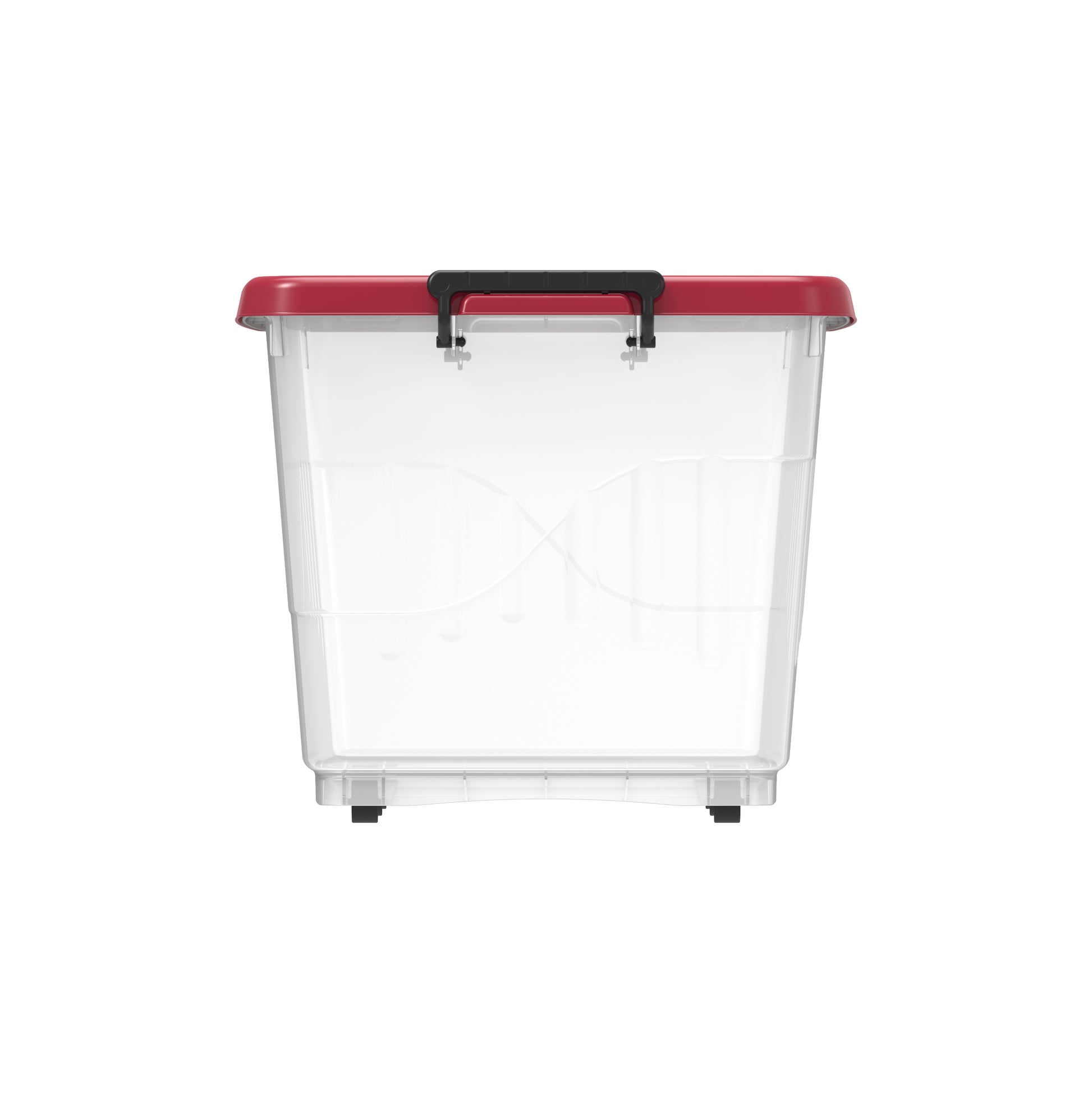 132L Clear Plastic Storage Box with Wheels & Lockable Lid صندوق تخزين مع عجلات 132 لتر