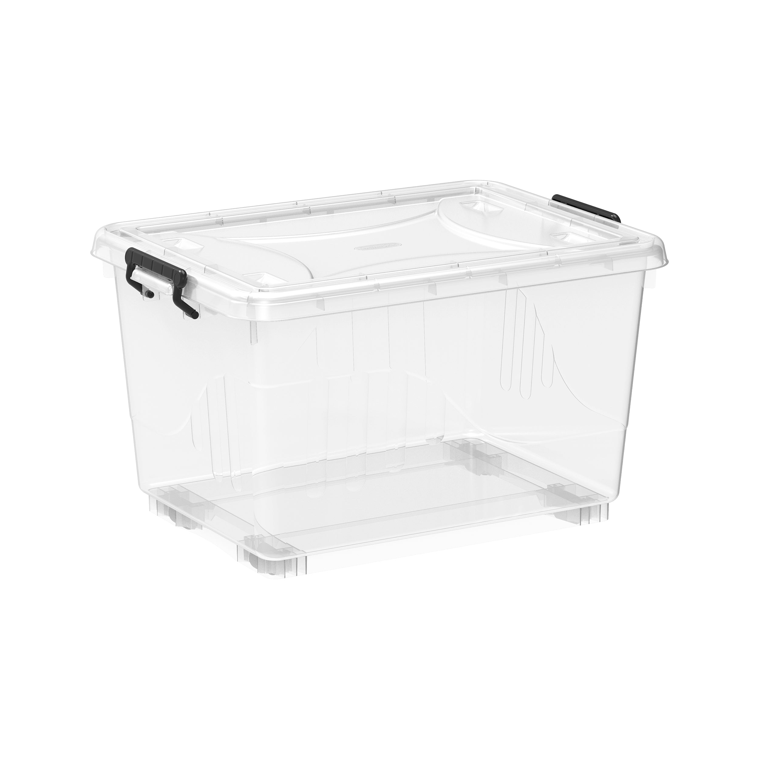 22L Clear Plastic Storage Boxes with Wheels & Lockable Lid