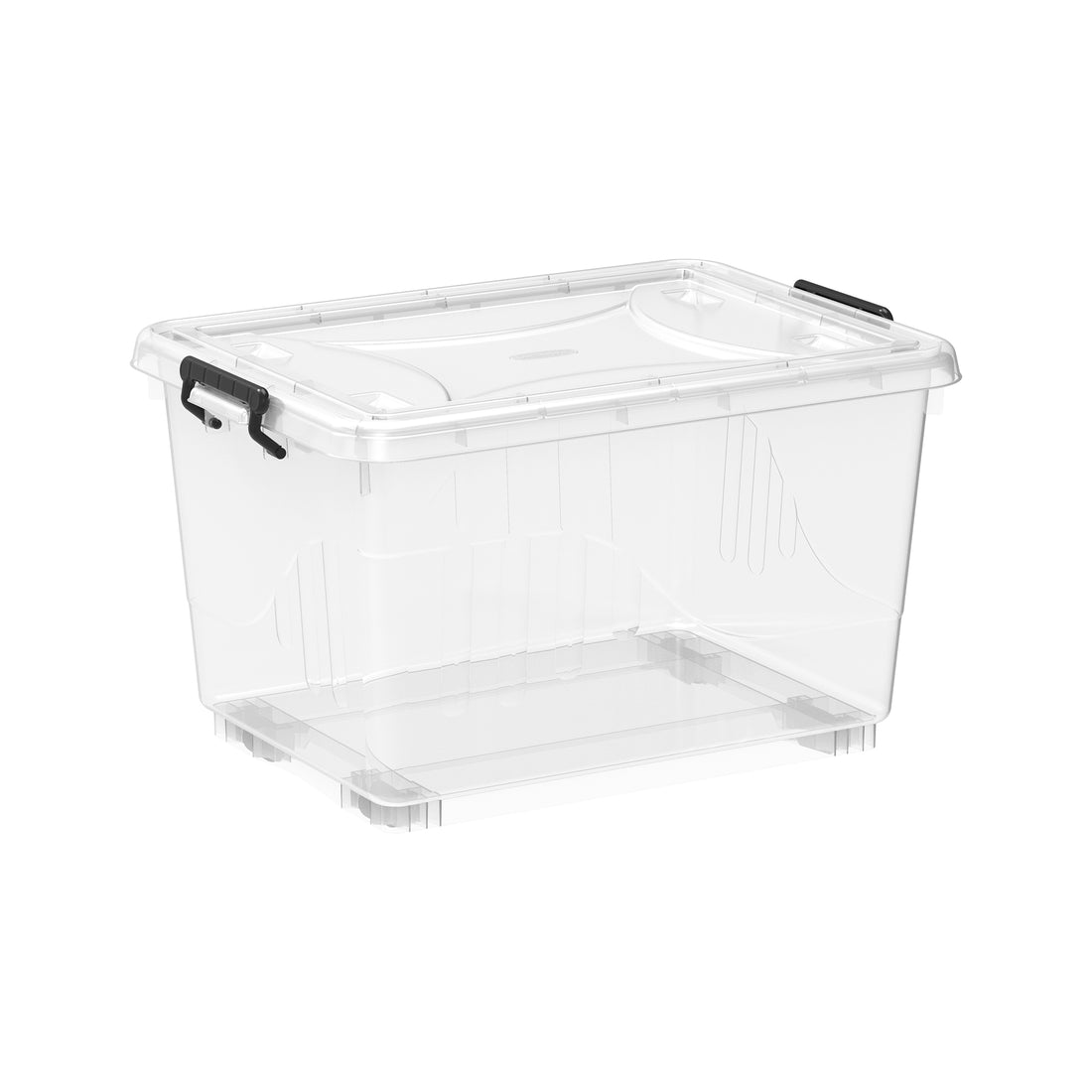 22L Clear Plastic Storage Boxes with Wheels & Lockable Lid