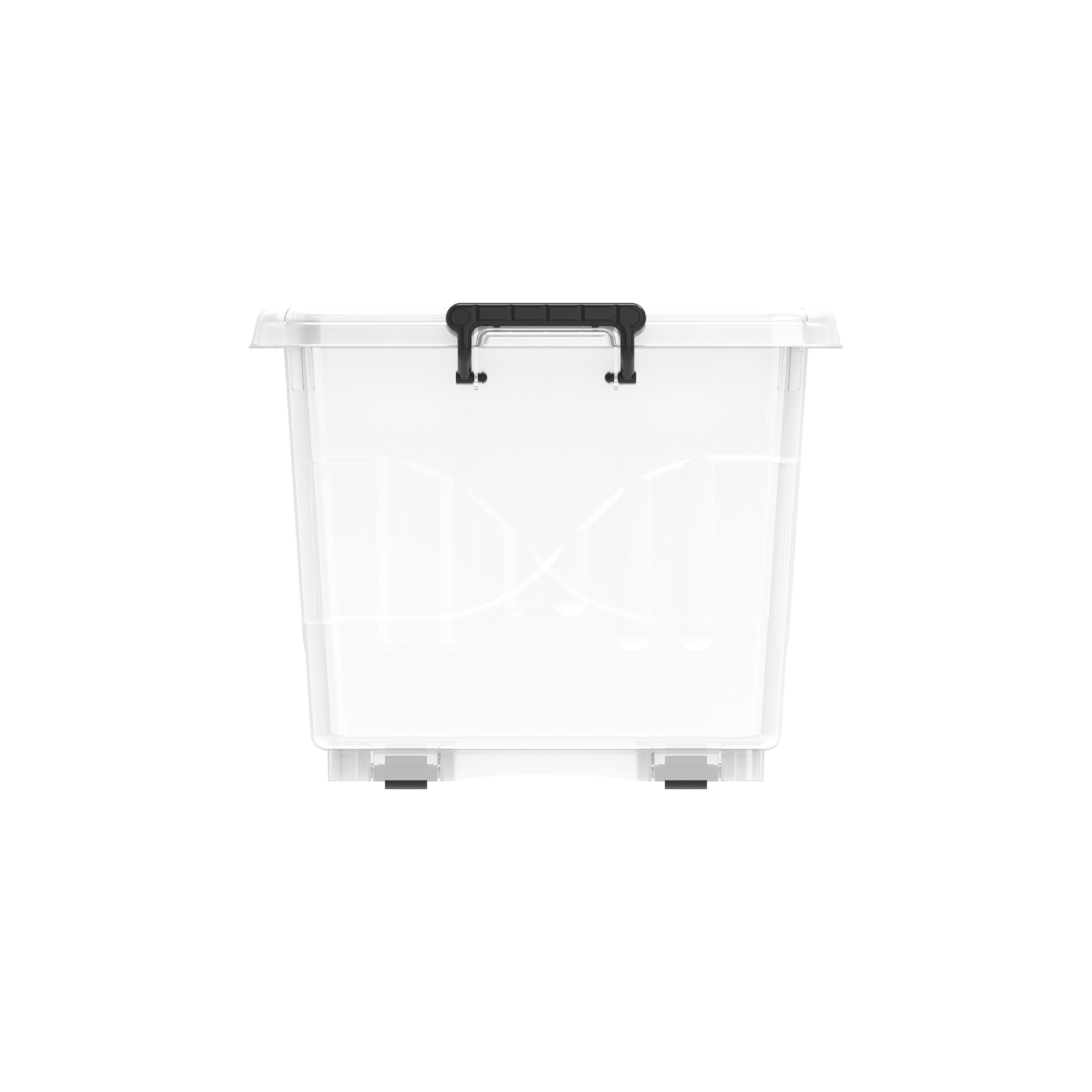 22L Clear Plastic Storage Boxes with Wheels & Lockable Lid