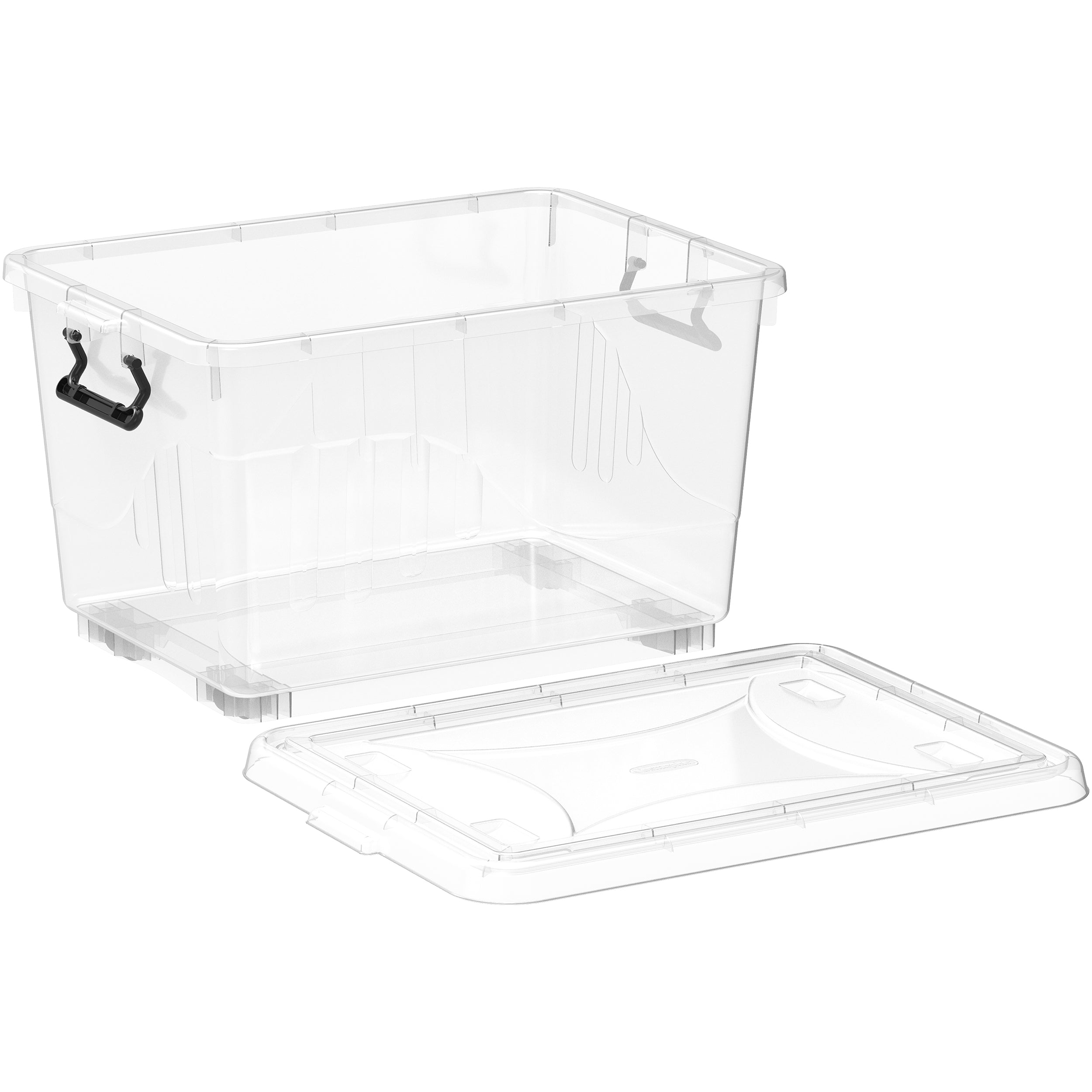 22L Clear Plastic Storage Boxes with Wheels & Lockable Lid