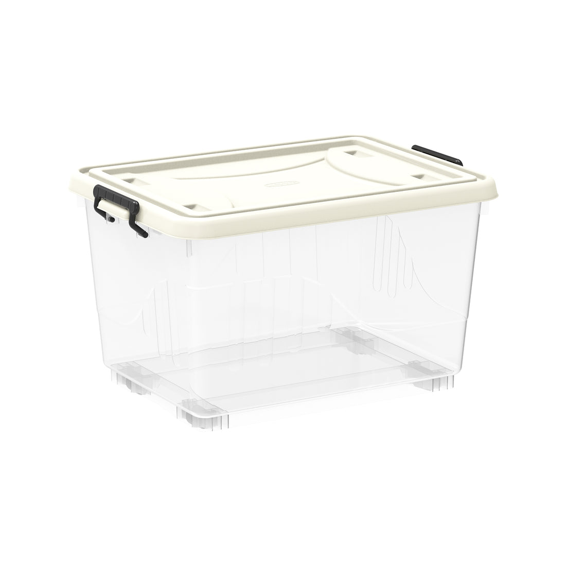 22L Clear Plastic Storage Boxes with Wheels & Lockable Lid